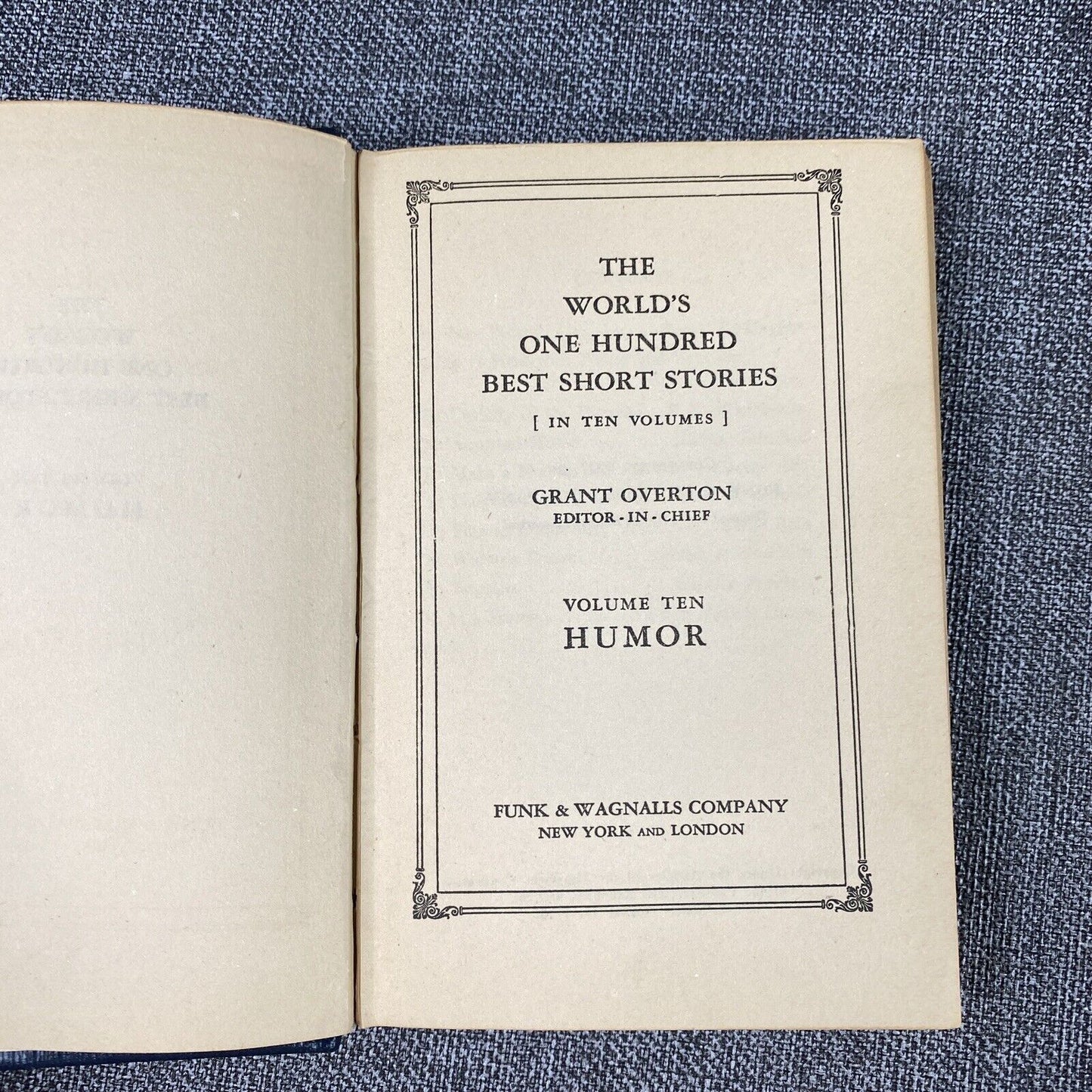 The World's One Hundred Best Short Stories Vol. 2,3,6,7 and 10 published in 1927