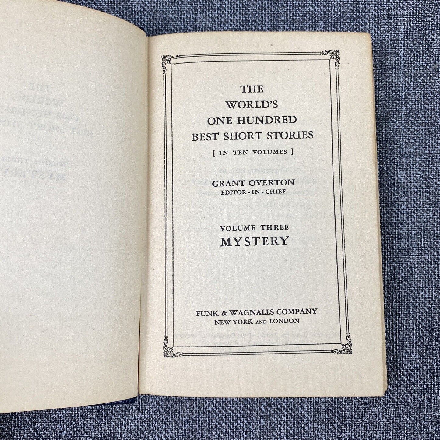 The World's One Hundred Best Short Stories Vol. 2,3,6,7 and 10 published in 1927