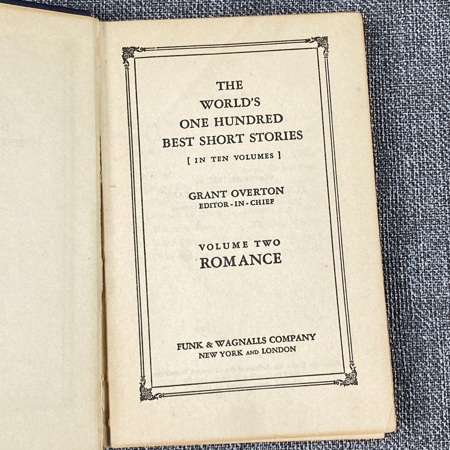 The World's One Hundred Best Short Stories Vol. 2,3,6,7 and 10 published in 1927