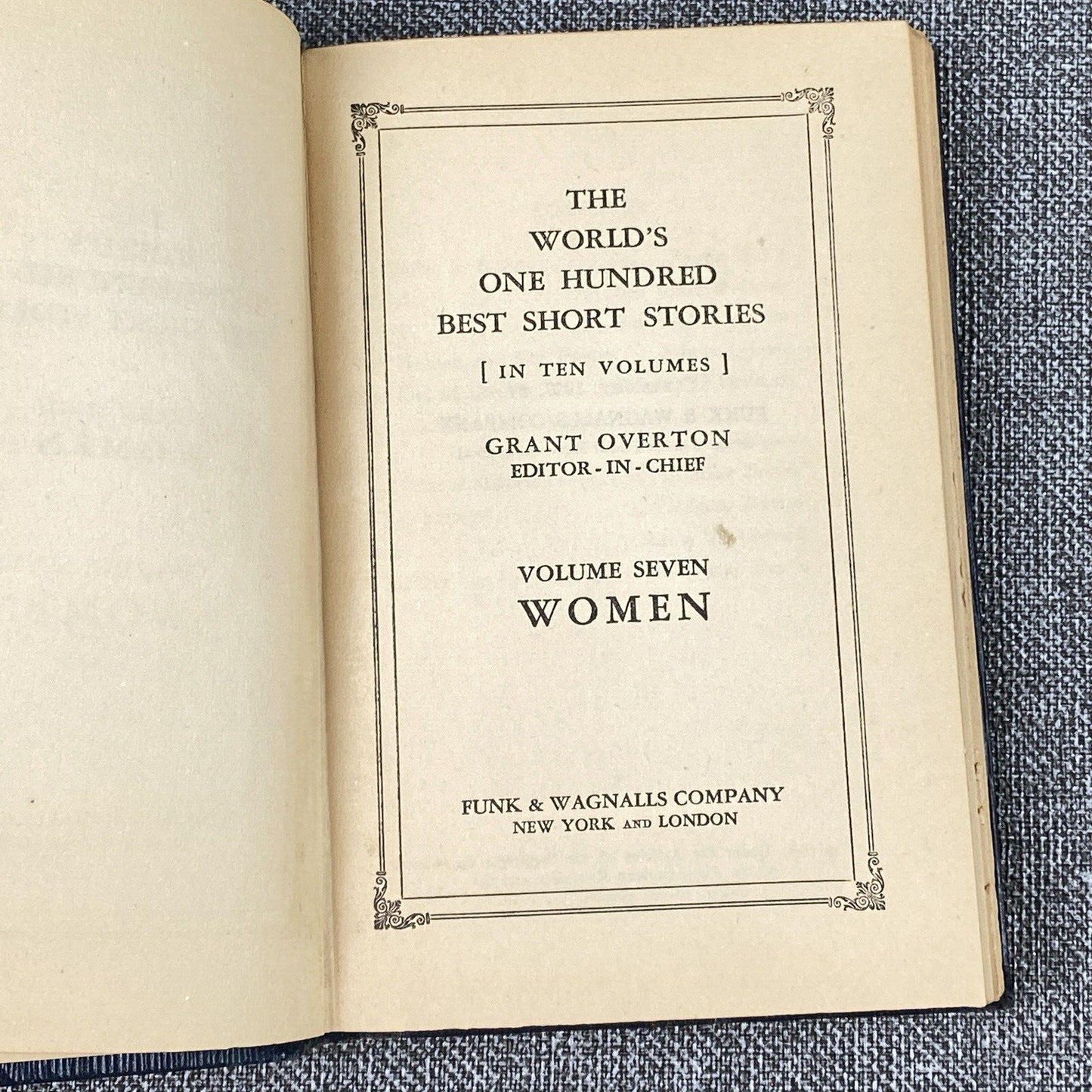 The World's One Hundred Best Short Stories Vol. 2,3,6,7 and 10 published in 1927