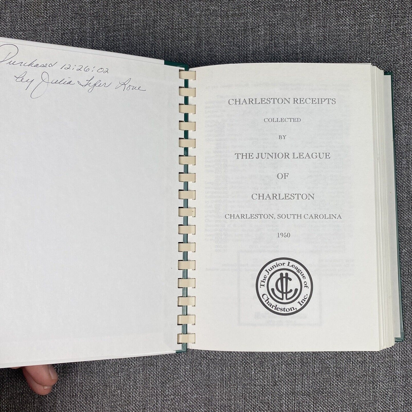 Vintage Junior League of CHARLESTON SOUTH CAROLINA Cookbook Charleston Receipts