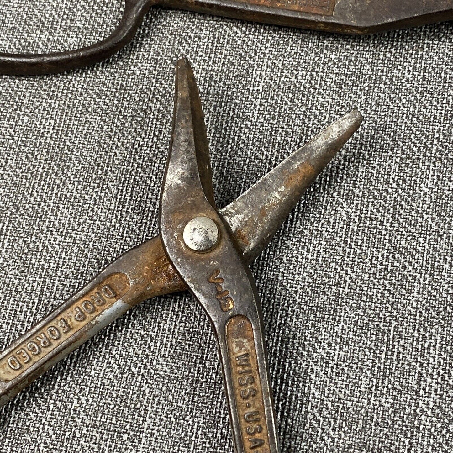 Pair of Vintage Snips Scissors Forged Steel Wiss + other