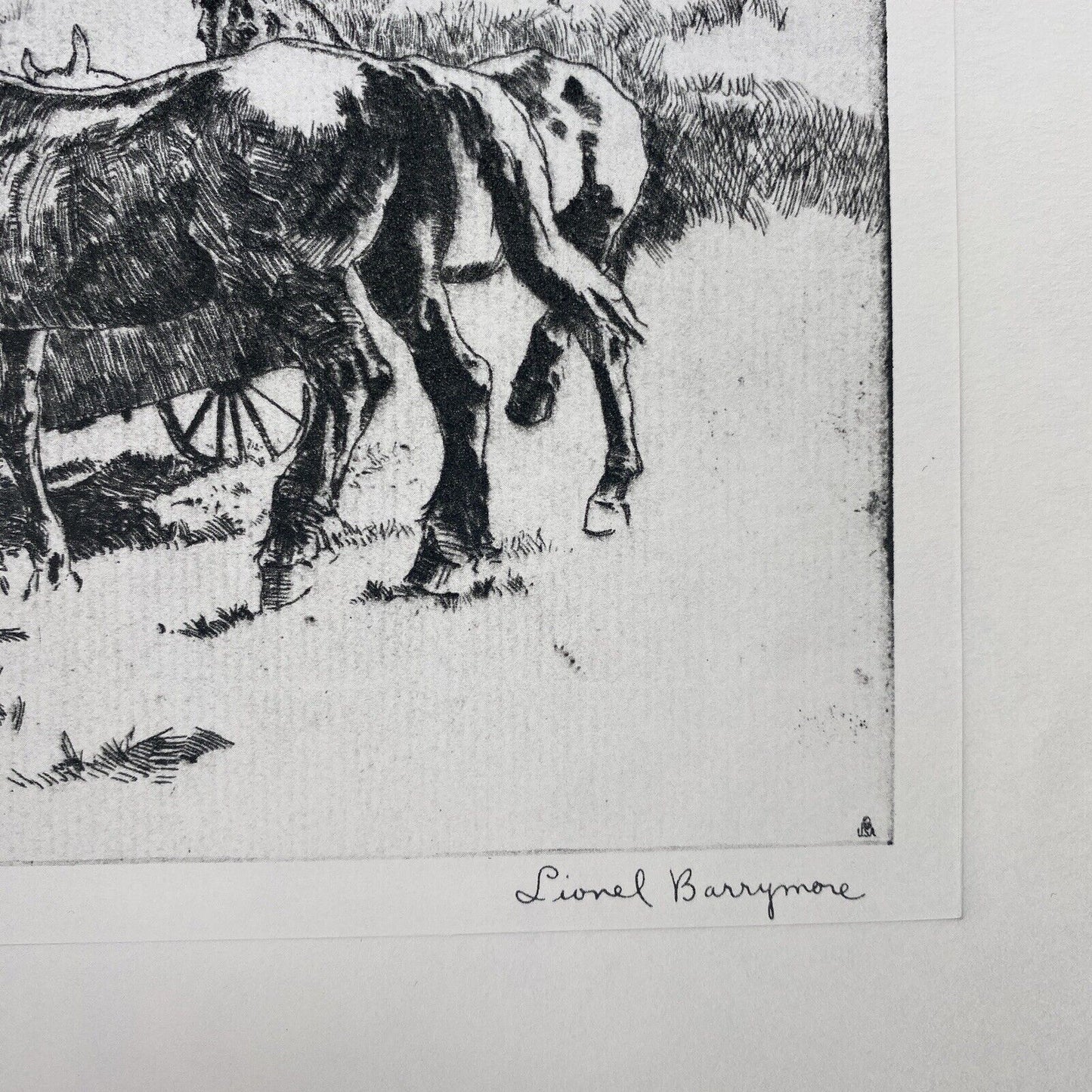 Vintage Lionel Barrymore Talio-Chrome Etching 'Cold Water Canyon' Western
