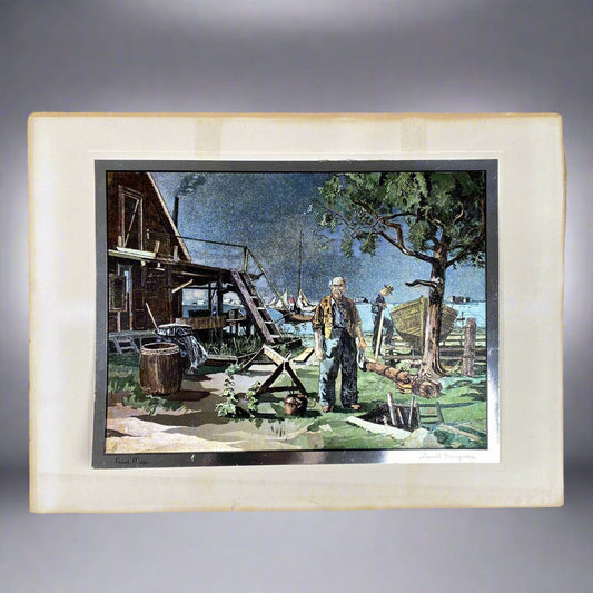Vintage Lionel Barrymore 'Point Mugu' Foil Etching 9" x 12"