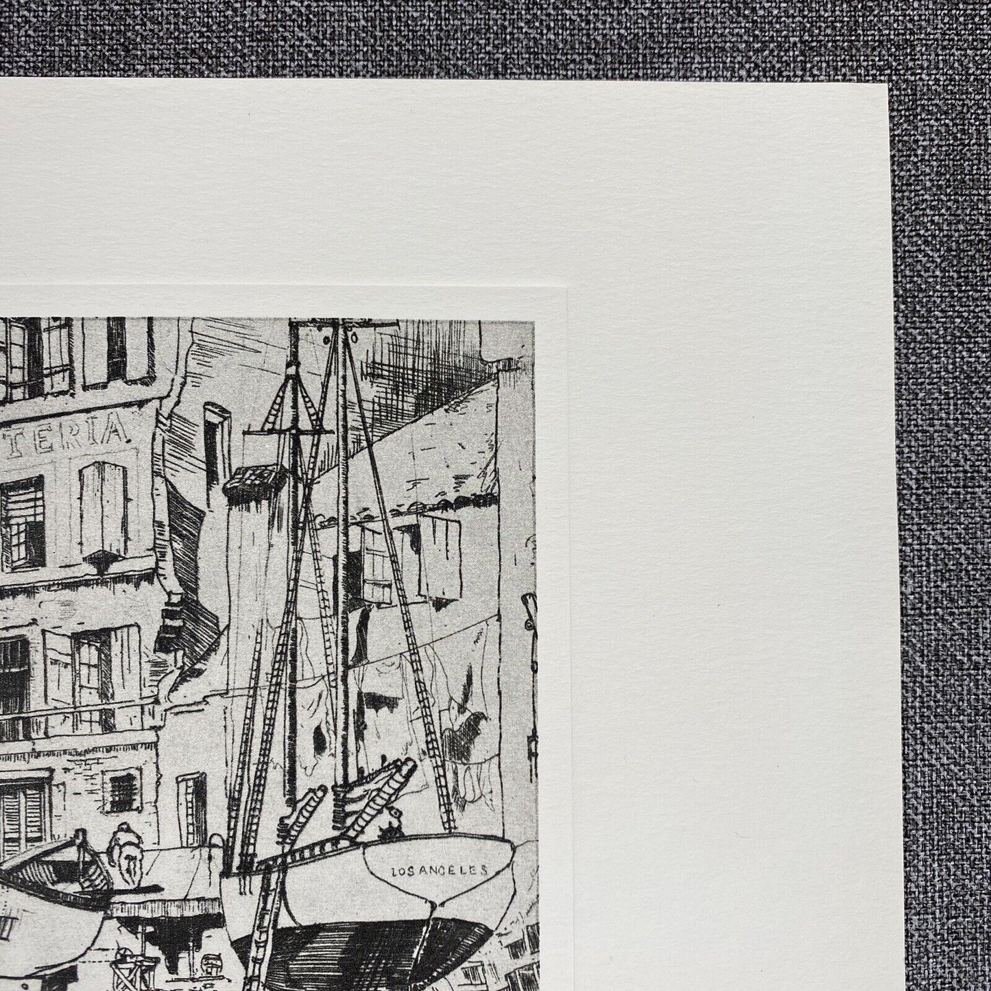 Vintage Lionel Barrymore Talio-Chrome Etching 'Dry Dock' 12" x16"
