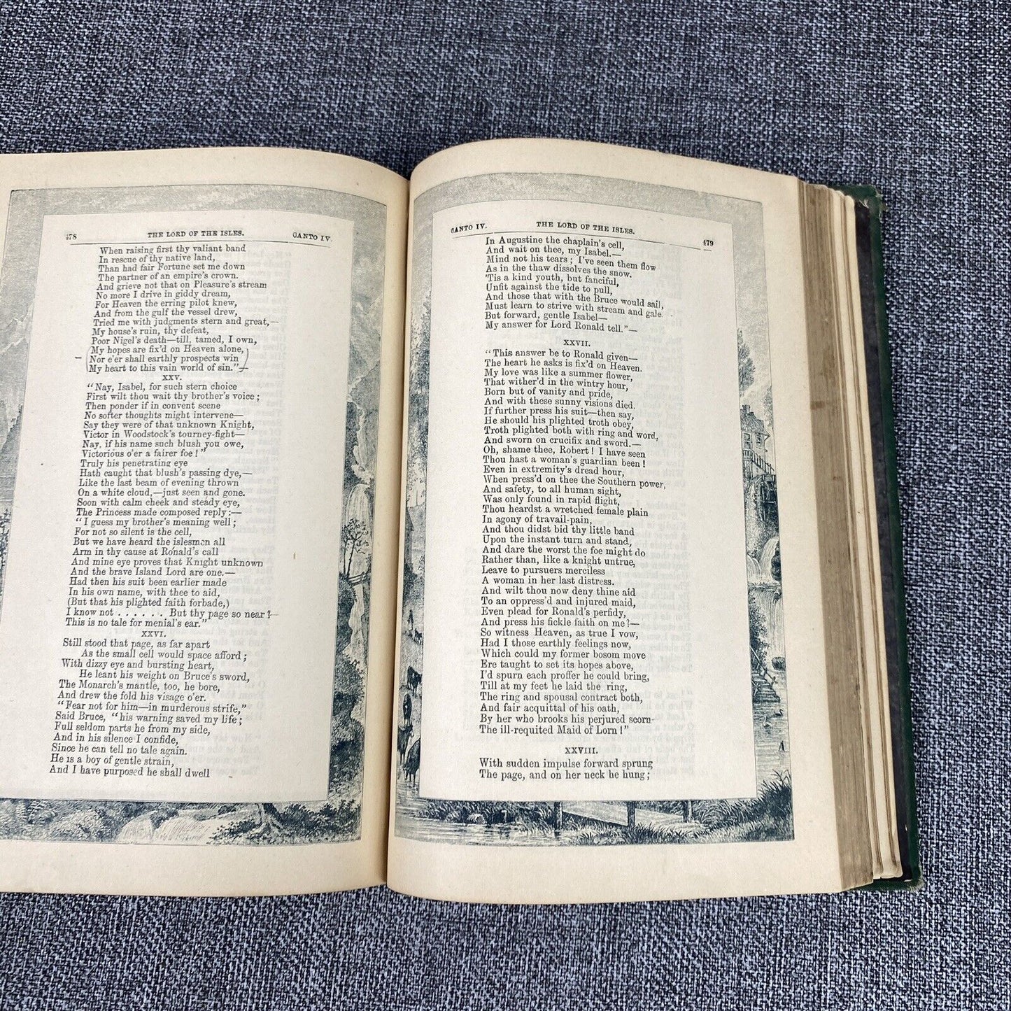 Antique Sir Walter Scott's Poetical Works Gall & Inglis Landscape Edition Rare