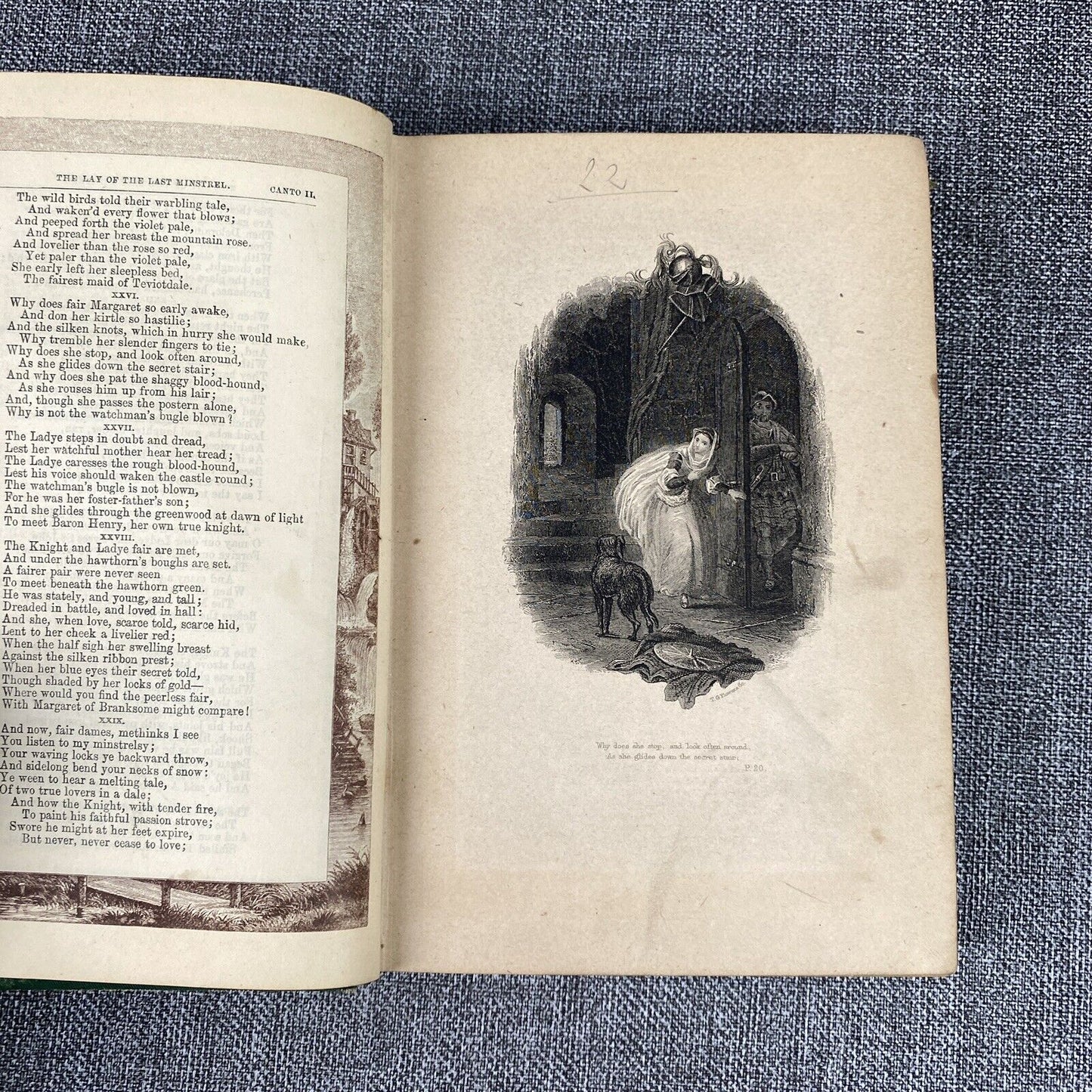Antique Sir Walter Scott's Poetical Works Gall & Inglis Landscape Edition Rare