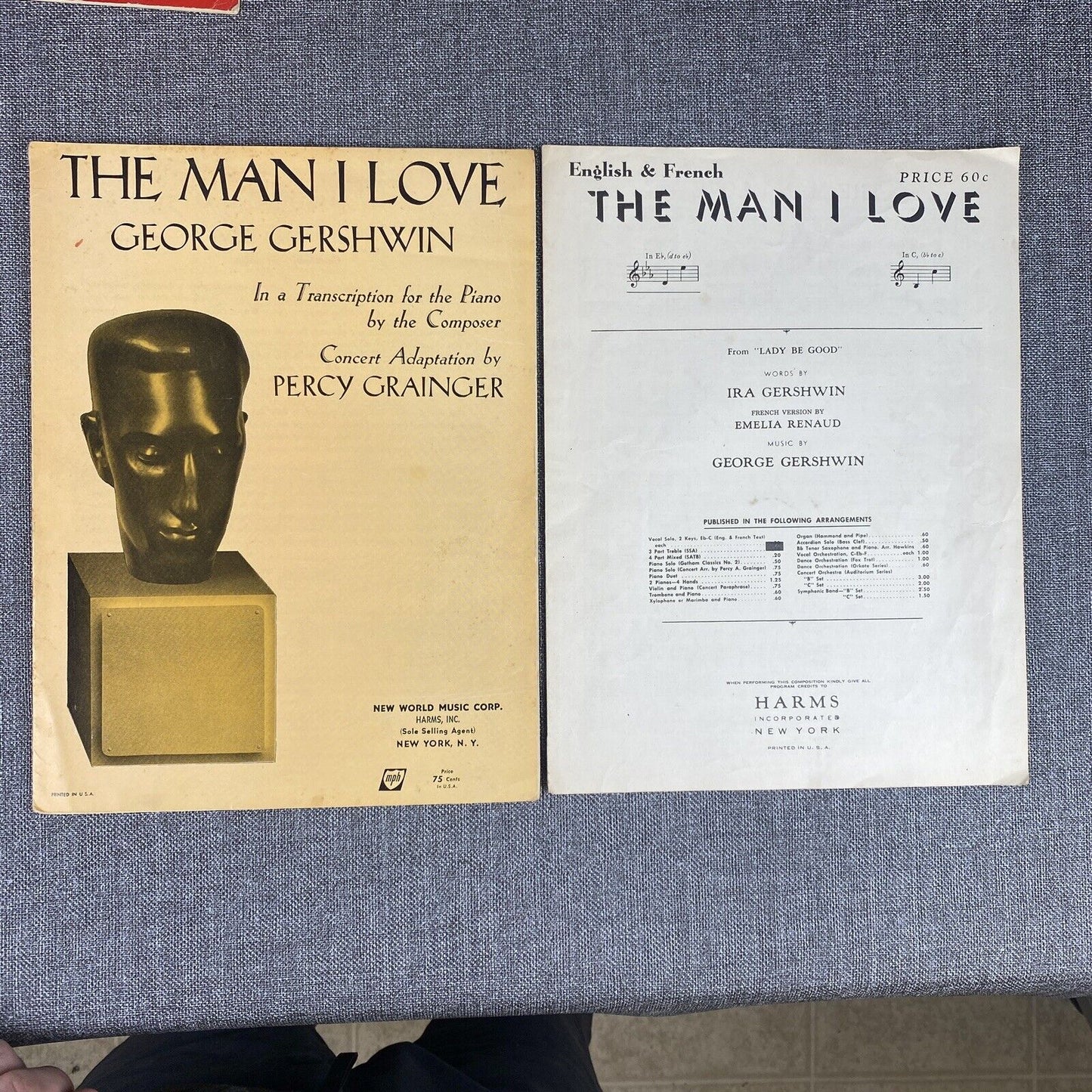 Vtg 1939 The Man I Love Gotham CLASSICS PIANO SERIES Sheet Music George Gershwin