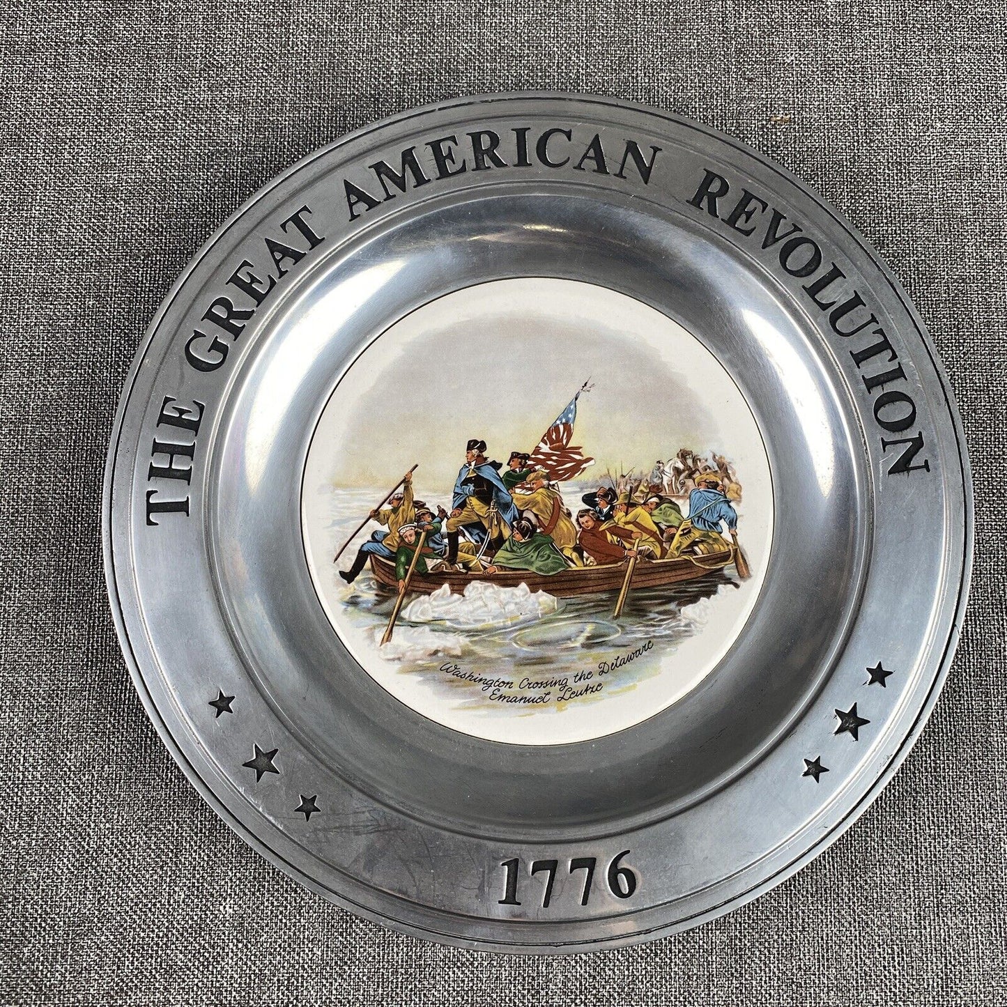 1776-1976 Bicentennial Plate The Great American Revolution Pewter Plate Ohio