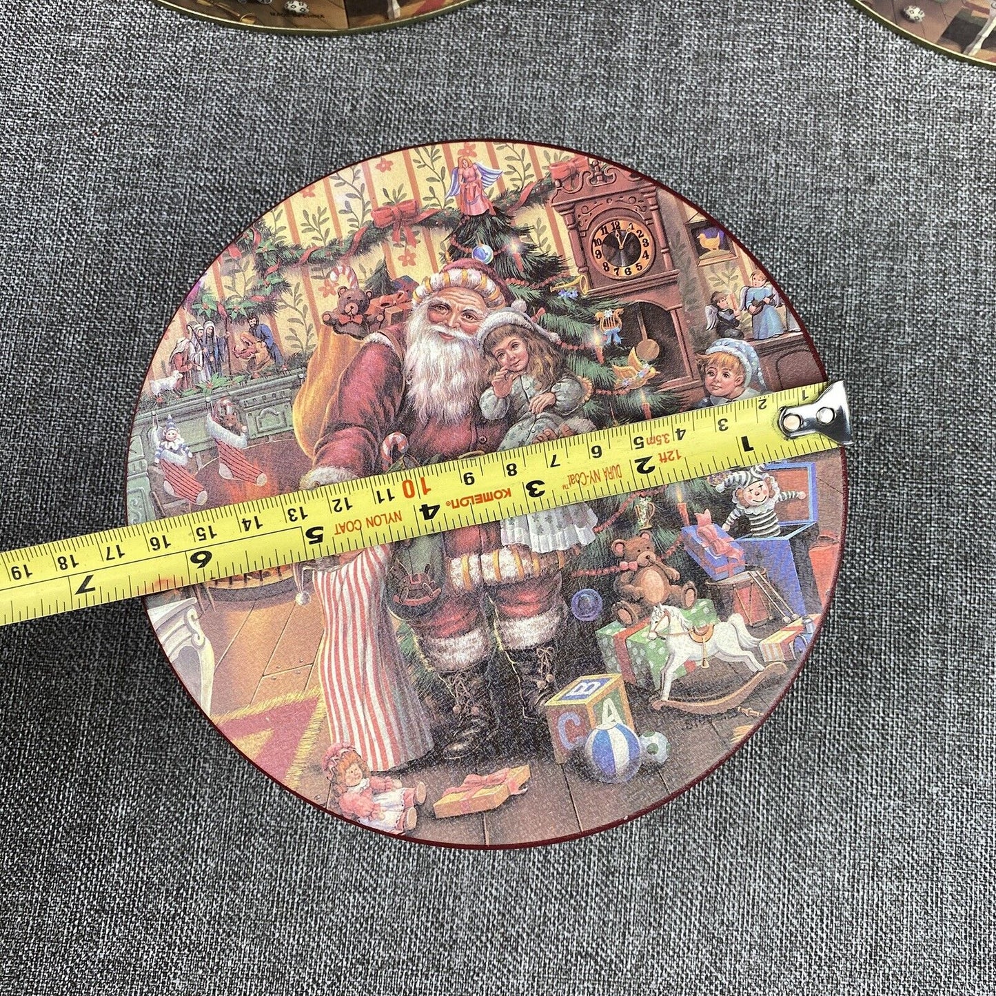 Unused Steve 88 Tin 3pc Canister Set Nested Christmas Scene Santa Presets Matted