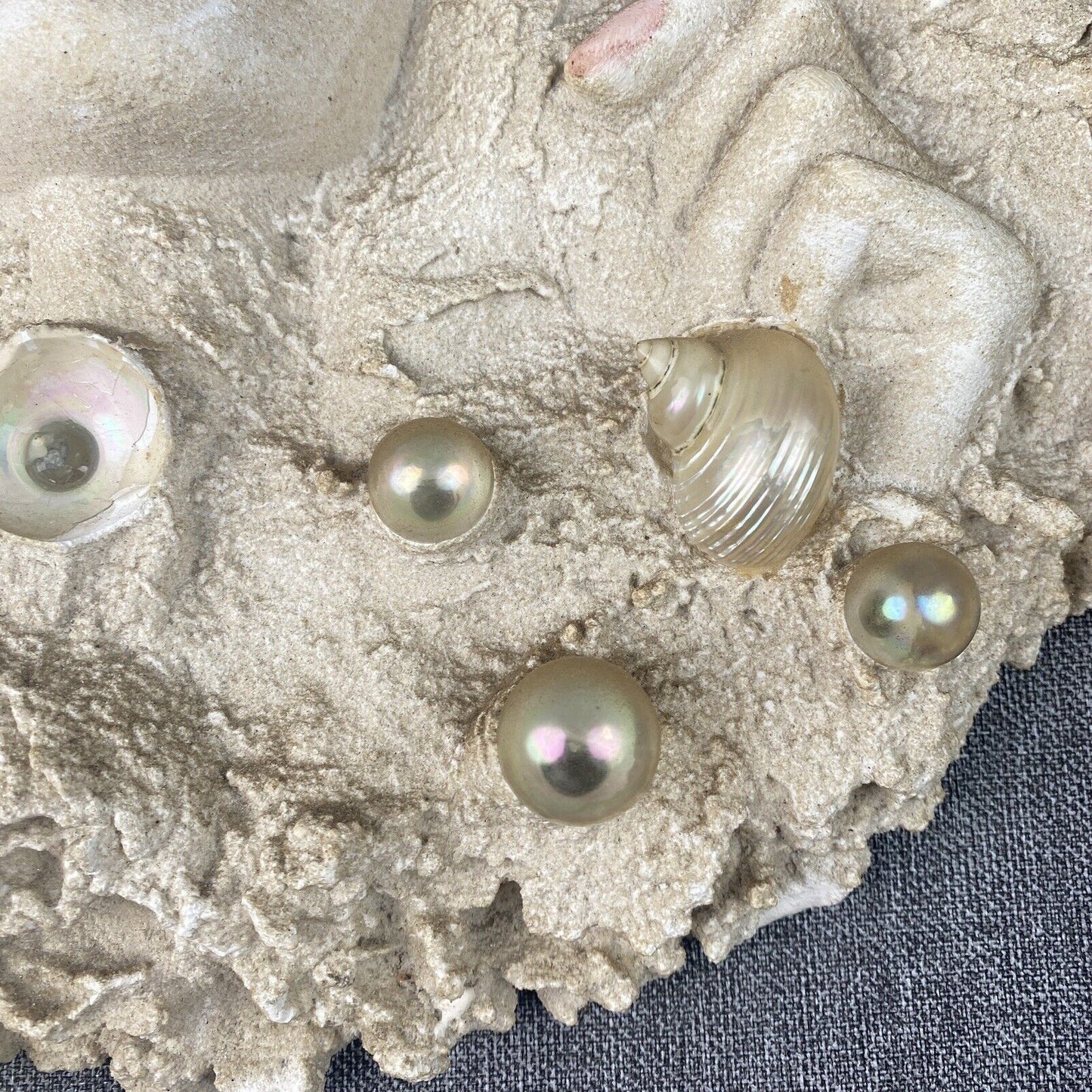 Vintage Handmade Girl in the Water Plaster Sculpture 17.5" (Mermaid?)