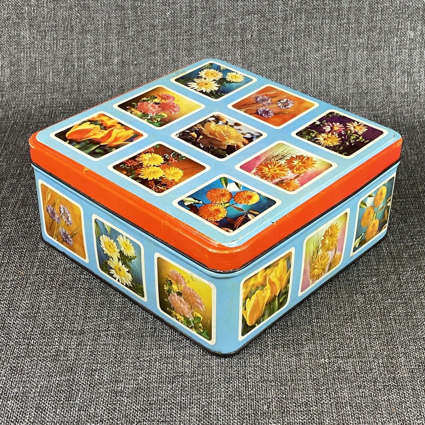 Vintage Deer Park Baking Co Hammonton Nj Cookie Cake Dessert Tin Flowers