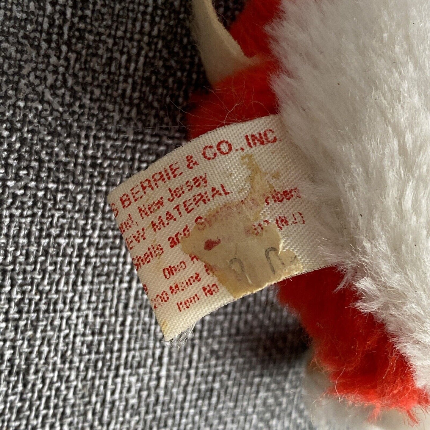 Vintage 1978 Russ Berrie Plush Stuffed Miniature Dog with Heart on Cheek