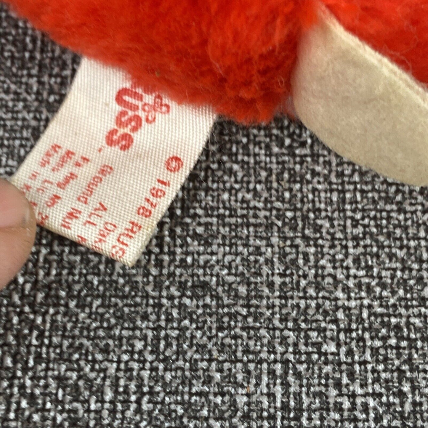Vintage 1978 Russ Berrie Plush Stuffed Miniature Dog with Heart on Cheek