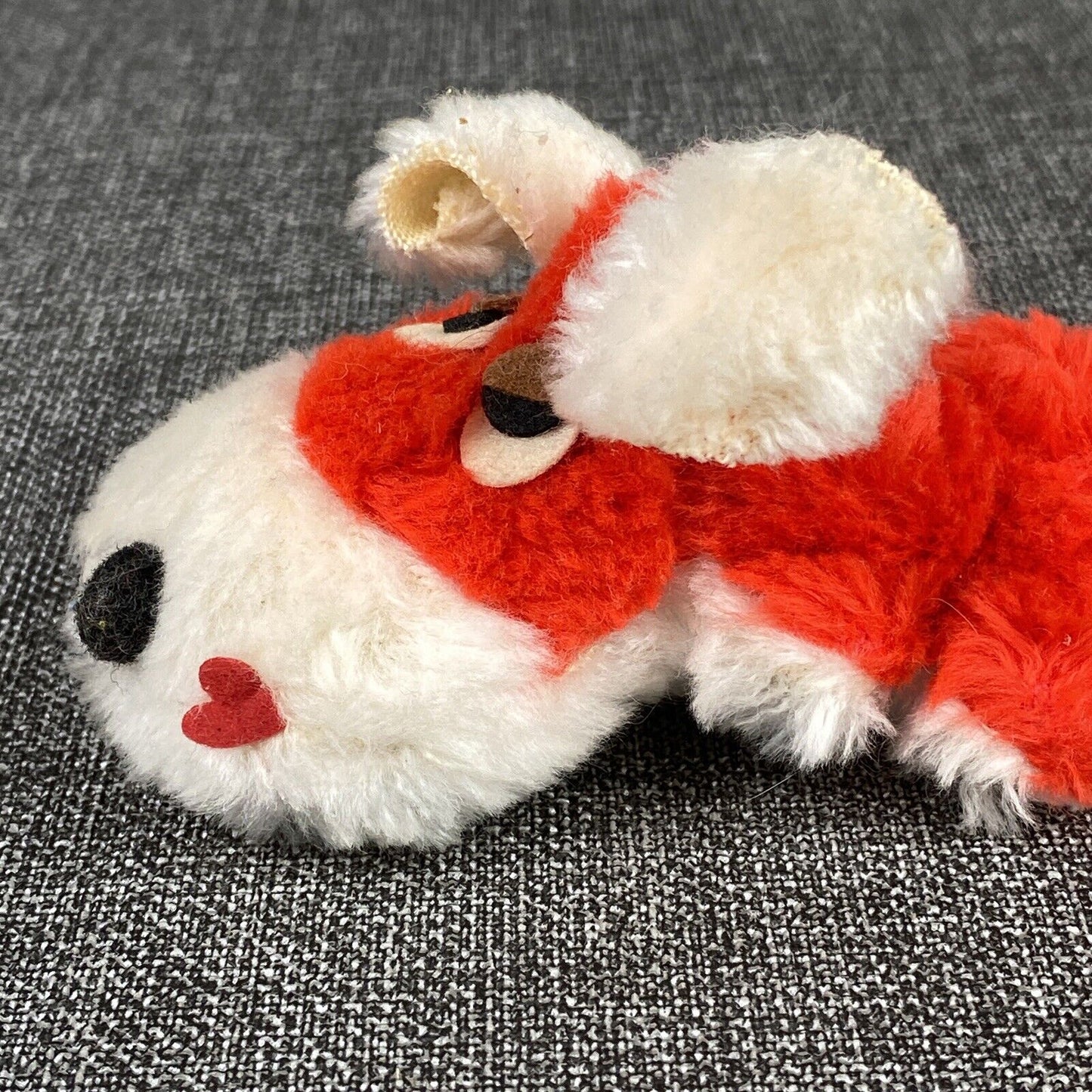Vintage 1978 Russ Berrie Plush Stuffed Miniature Dog with Heart on Cheek