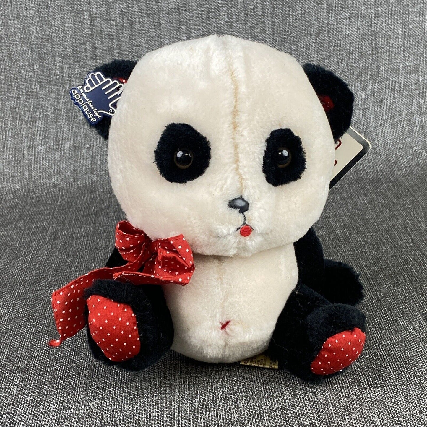 Vintage Dakin Panda Bear Black and White Plush Stuffed Animal Toy Applause 8”