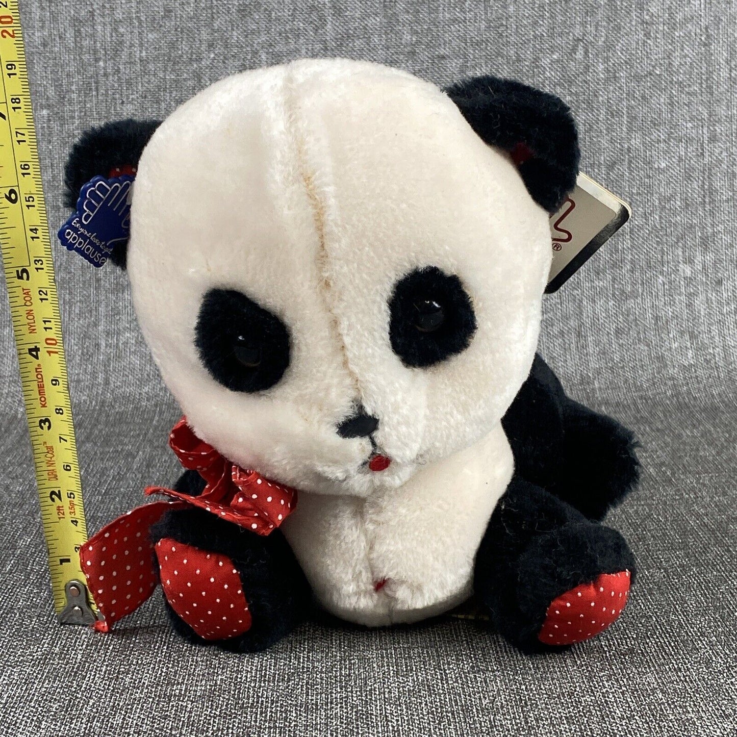 Vintage Dakin Panda Bear Black and White Plush Stuffed Animal Toy Applause 8”