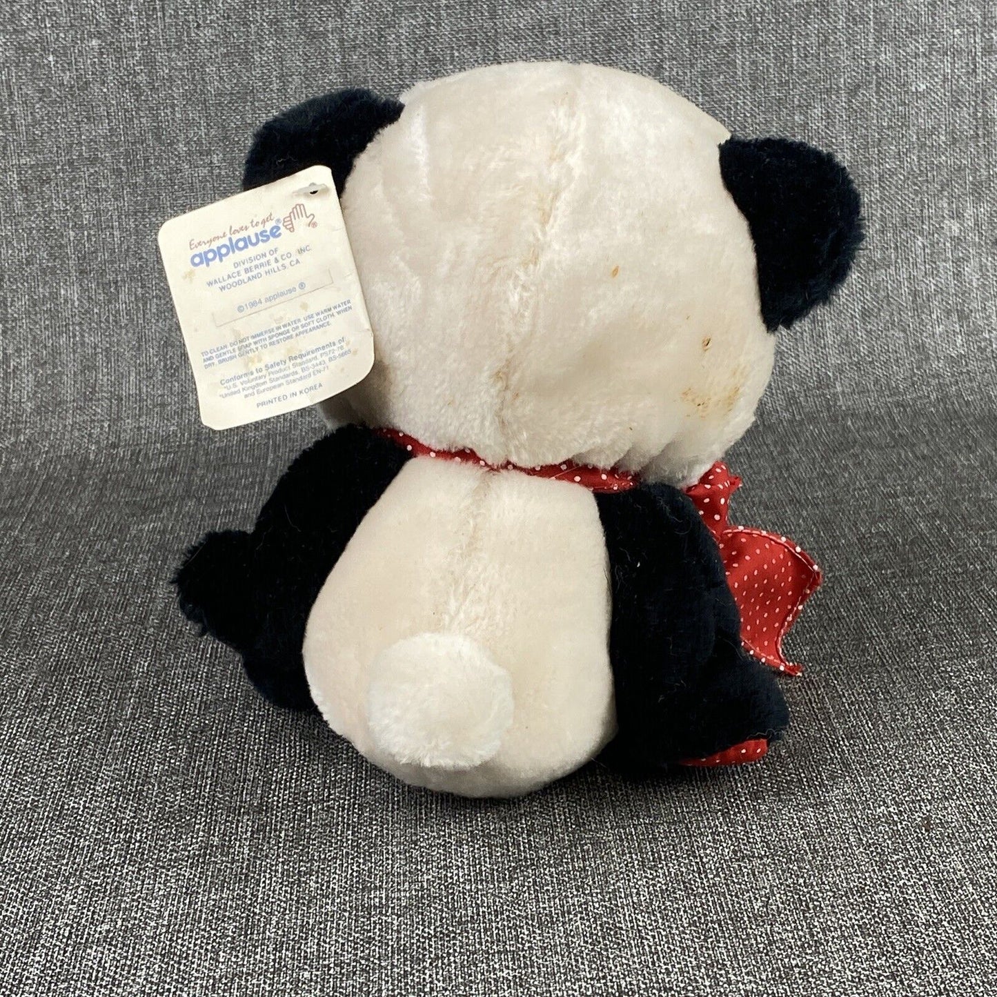 Vintage Dakin Panda Bear Black and White Plush Stuffed Animal Toy Applause 8”