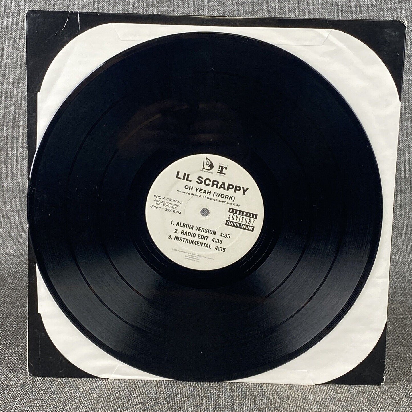 Lil' Scrappy Oh Yeah (Work) 12" VINYL SINGLE Feat. Sean P
