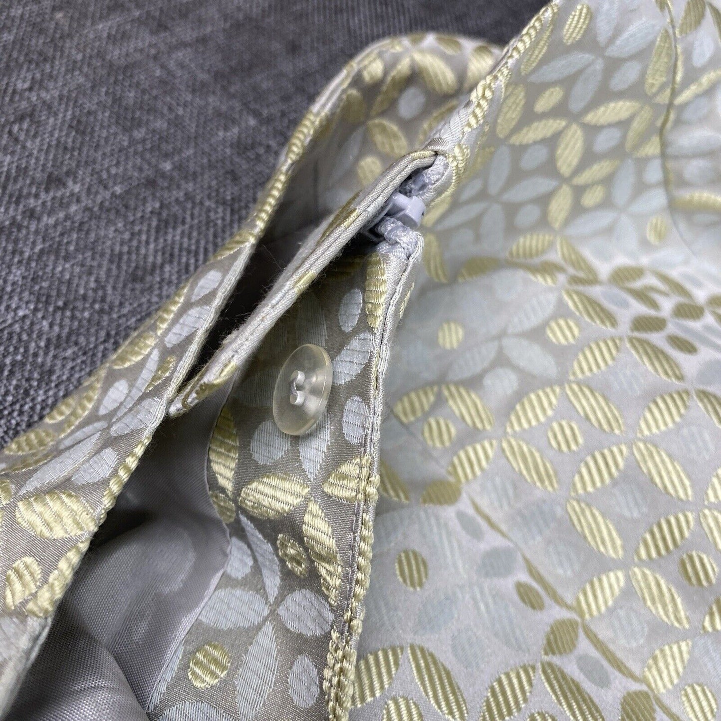 Sigrid Olsen Dress Pants Womens Size 6 Straight Leg Grey with Grey/Yellow Petals