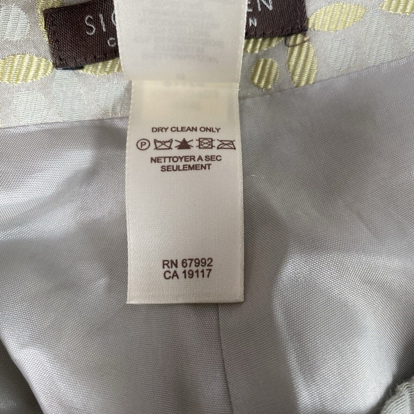 Sigrid Olsen Dress Pants Womens Size 6 Straight Leg Grey with Grey/Yellow Petals