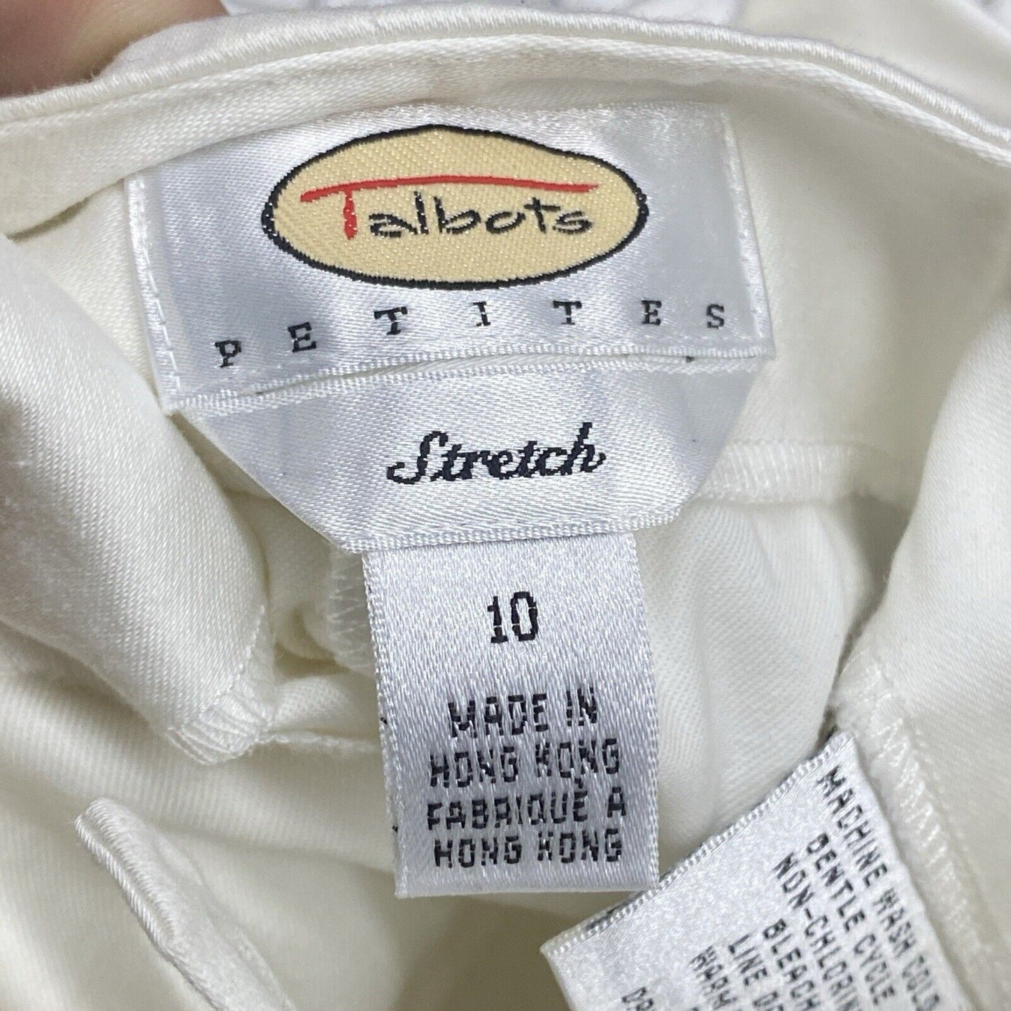 Talbots Womens Size 10 White Pants on Ankle Side Has Pretty Stitch Side Zip