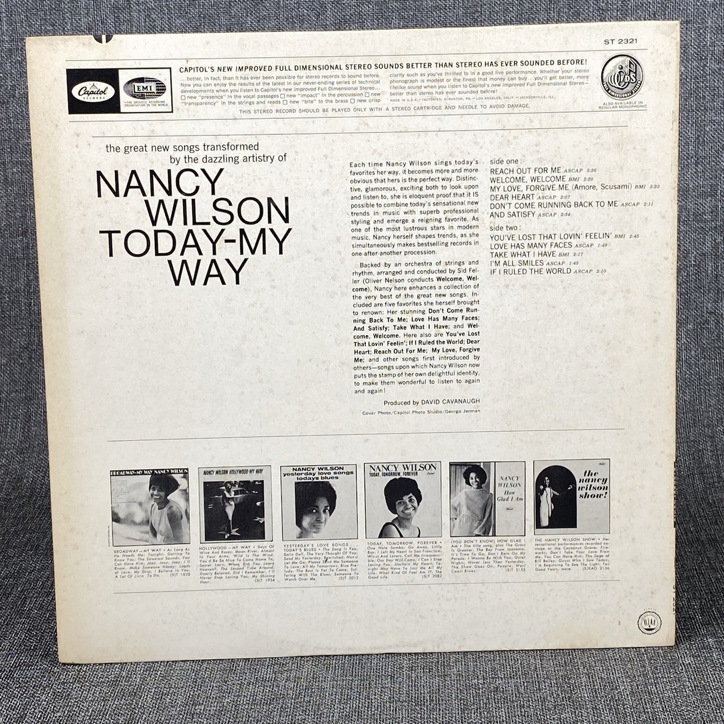 Nancy Wilson Today - May Way Vinyl Record by Capitol Records 1965 - NEAR MINT