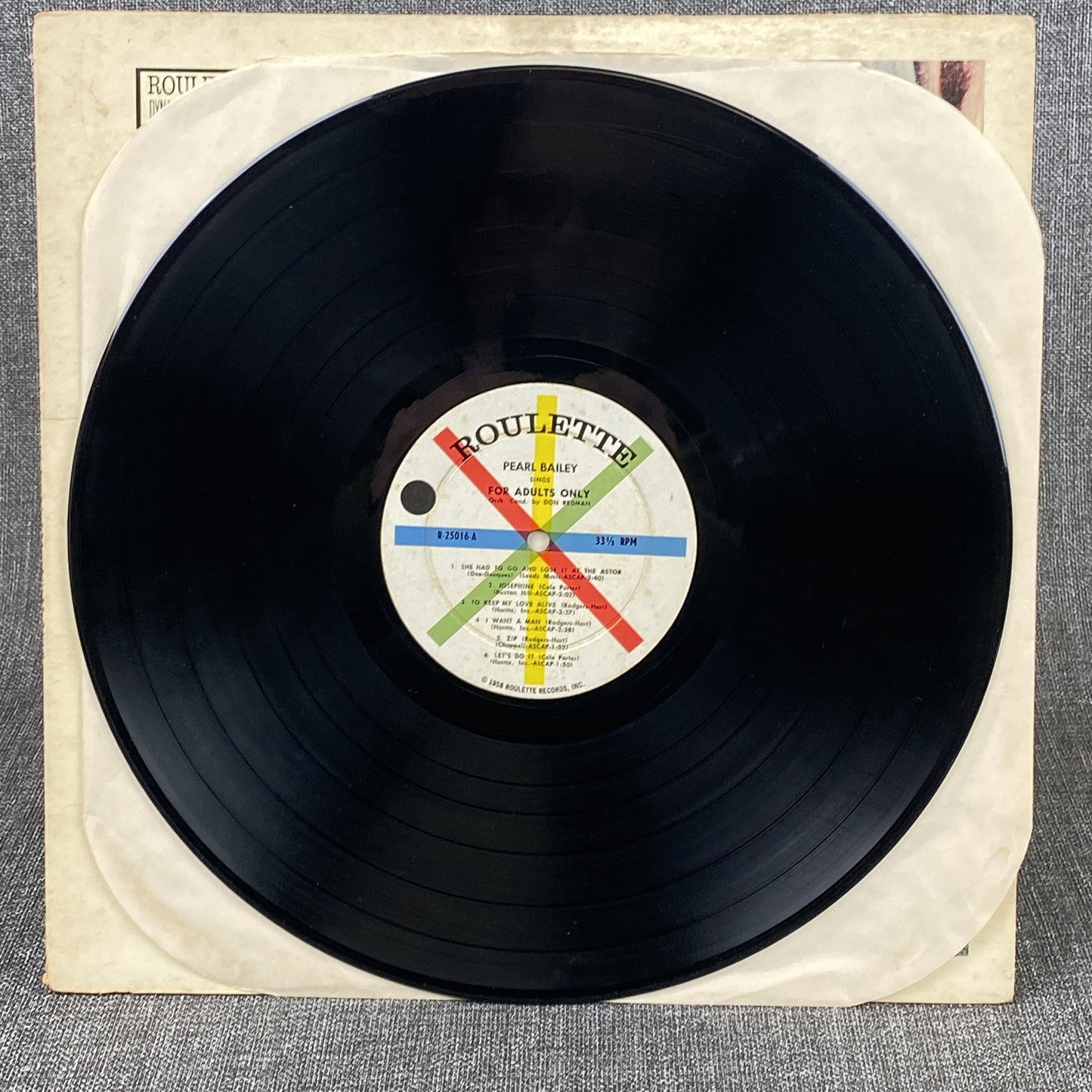 Pearl Bailey Sings for Adults Only LP Vinyl Record by Roulette Records 1958 - EX