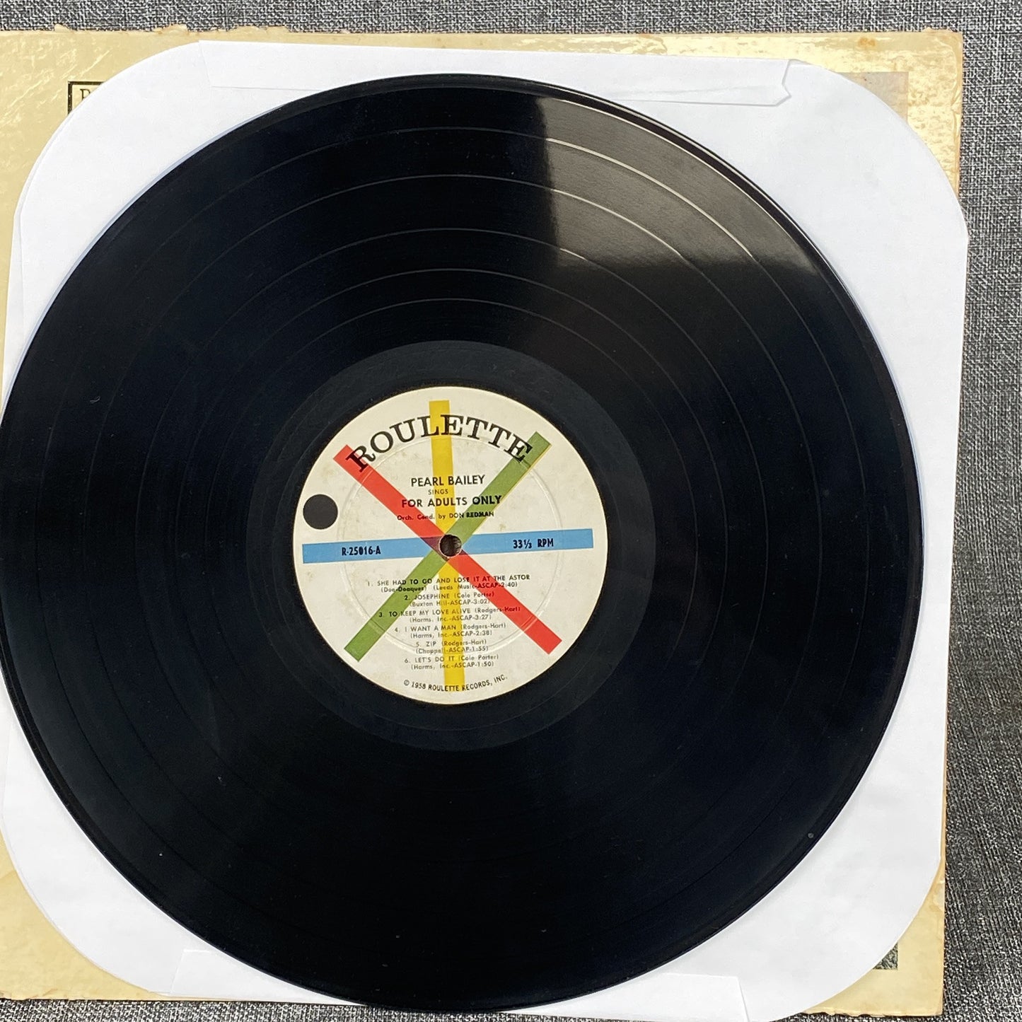 Pearl Bailey Sings for Adults Only Vinyl Record Roulette Records 1958 - VG