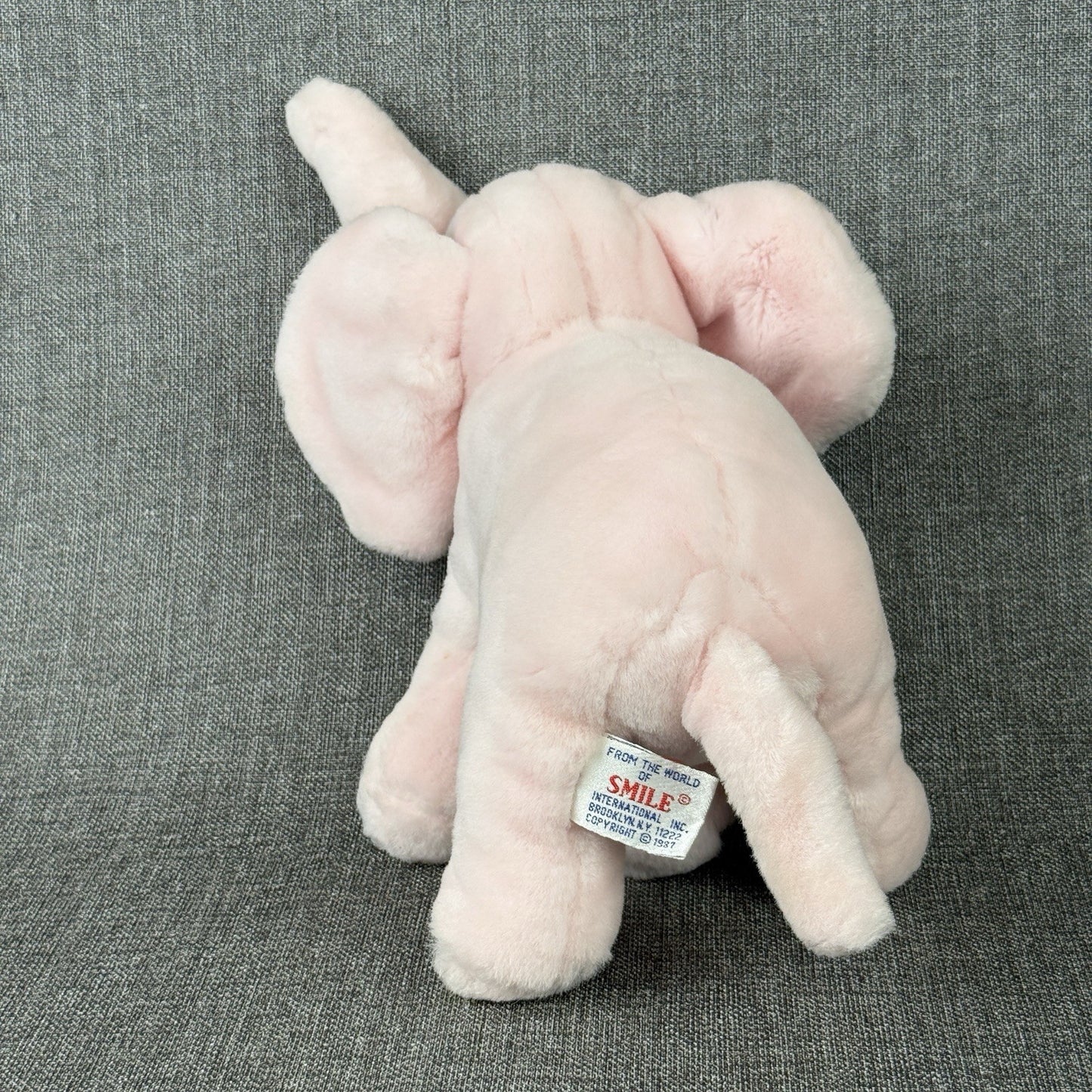 VINTAGE-10” 1987 From The World Of Smile Pink Plush Elephant