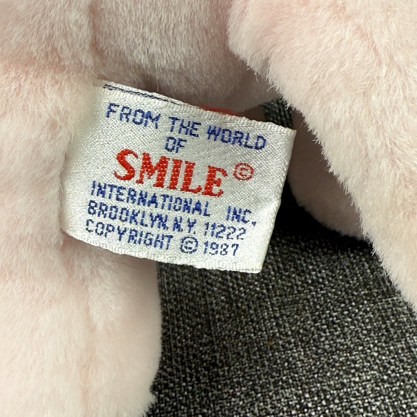 VINTAGE-10” 1987 From The World Of Smile Pink Plush Elephant