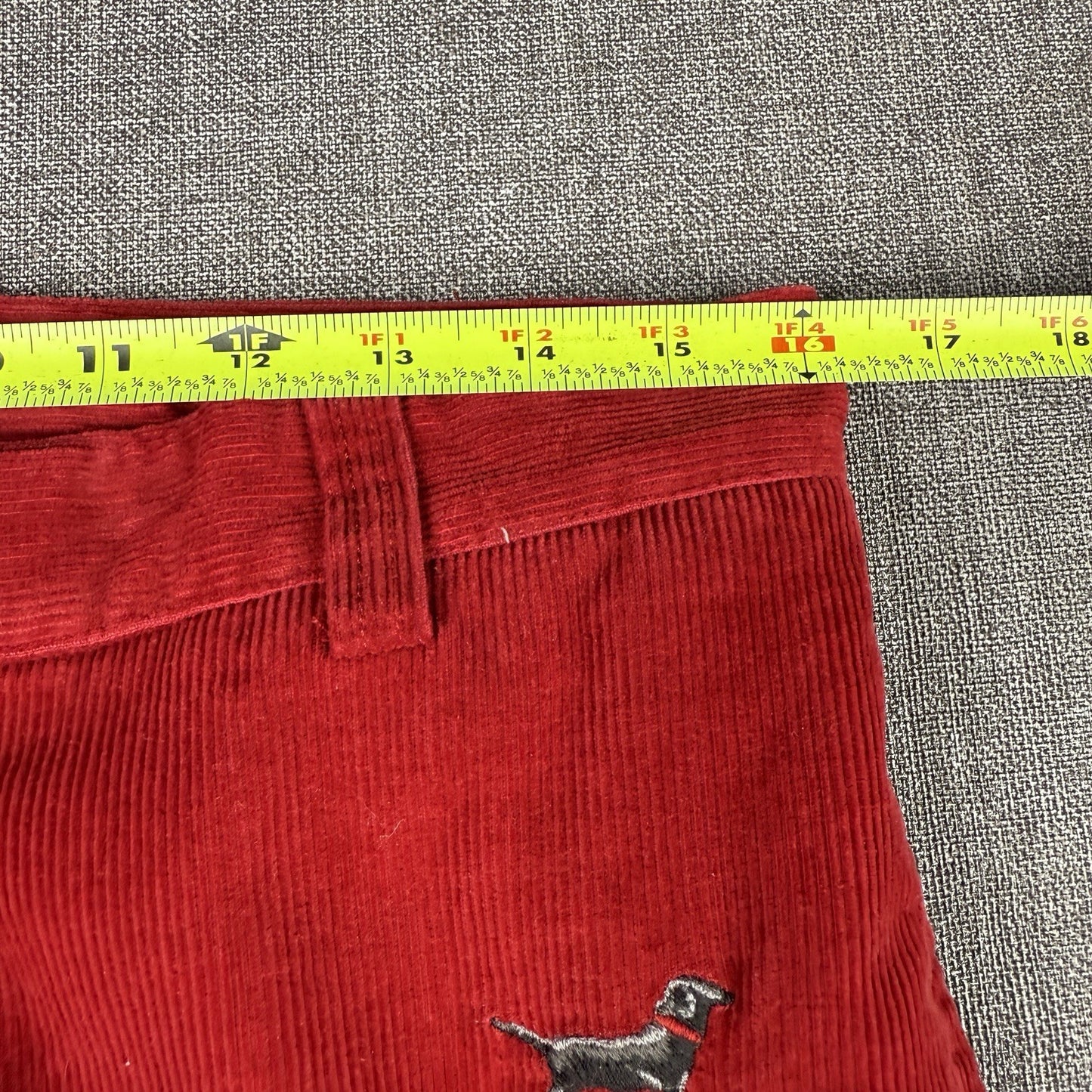Chaps Ralph Lauren Corduroy Pants Women's 32" x 26" Dog Black Lab Embroidered