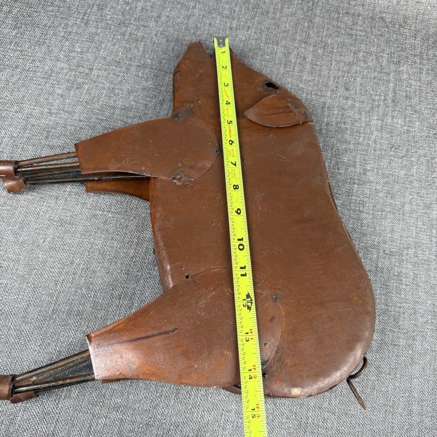 2 Metal Pig Decorations Rustic Large 14.5"x 12" and small 9.5"x 7.5"
