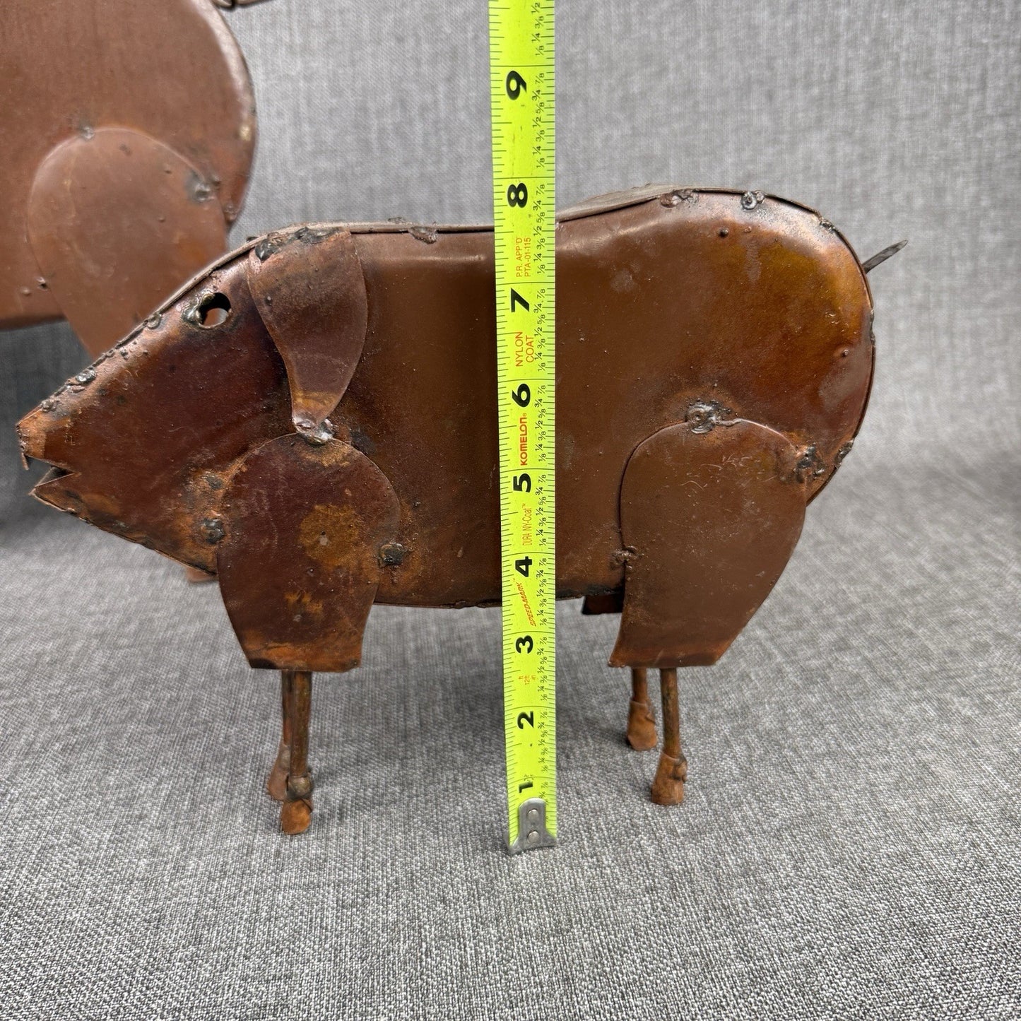 2 Metal Pig Decorations Rustic Large 14.5"x 12" and small 9.5"x 7.5"