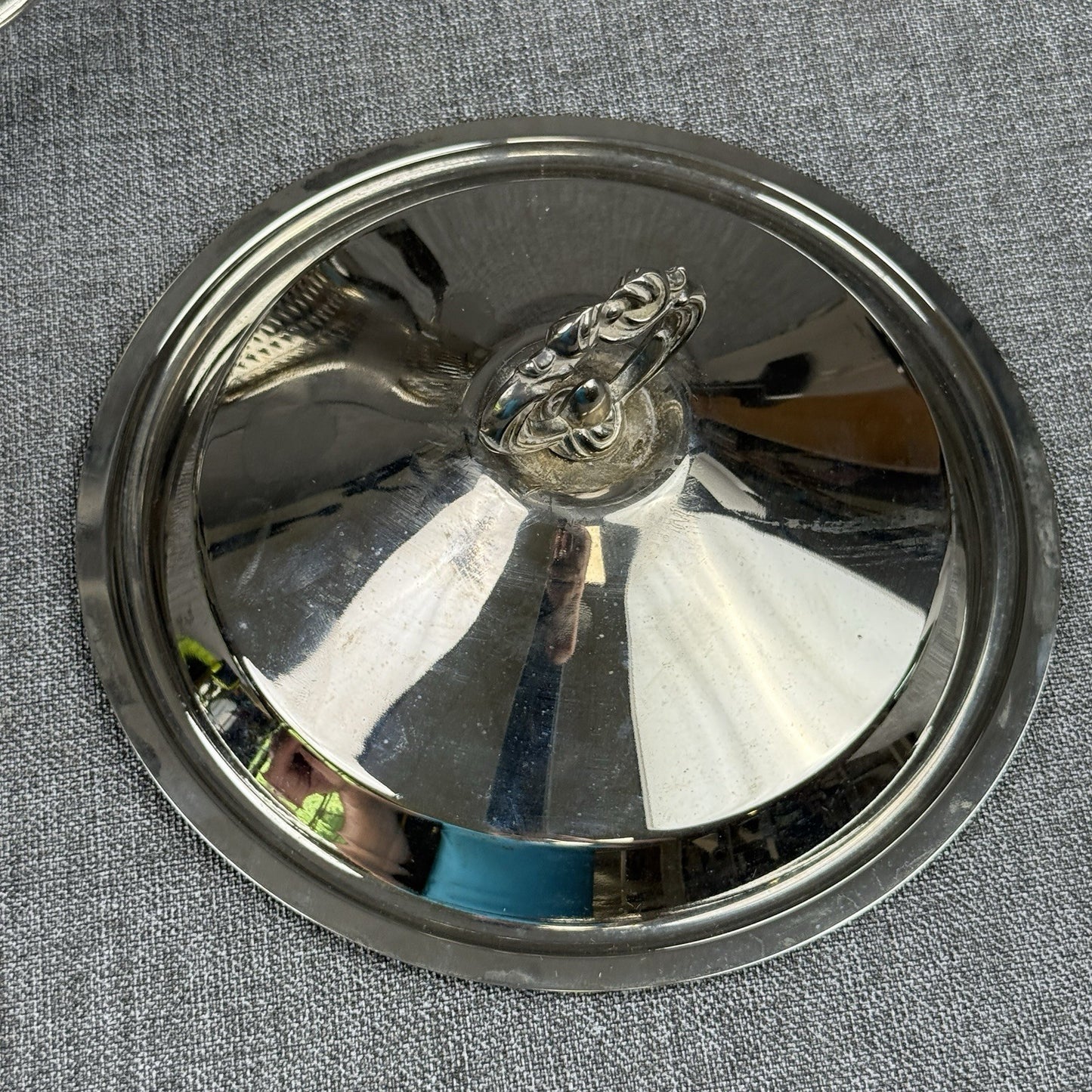 Silver Plated Three Footed Chafing Dish Casserole Warmer Marinex Glass Bake Dish