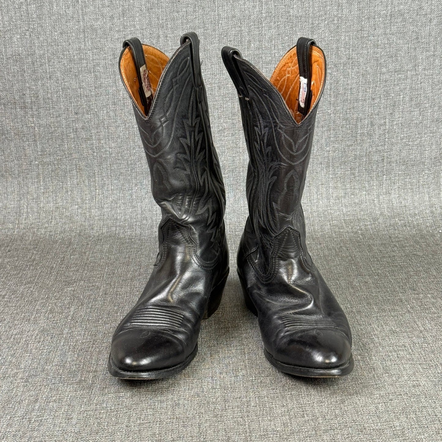 Nocona Cowboy Boots Mens Sz 9.5 D Black Leather Western Style Made in USA