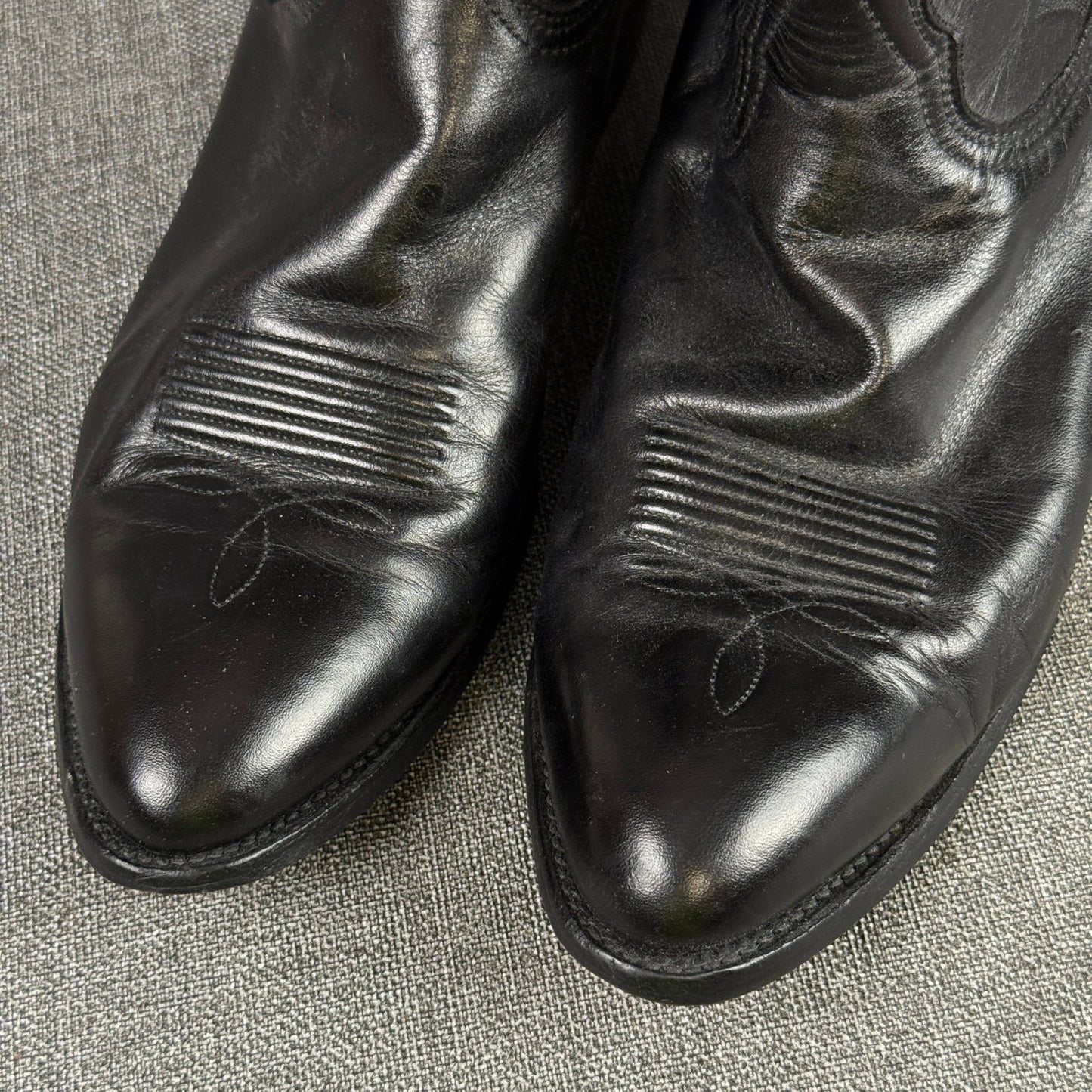 Nocona Cowboy Boots Mens Sz 9.5 D Black Leather Western Style Made in USA