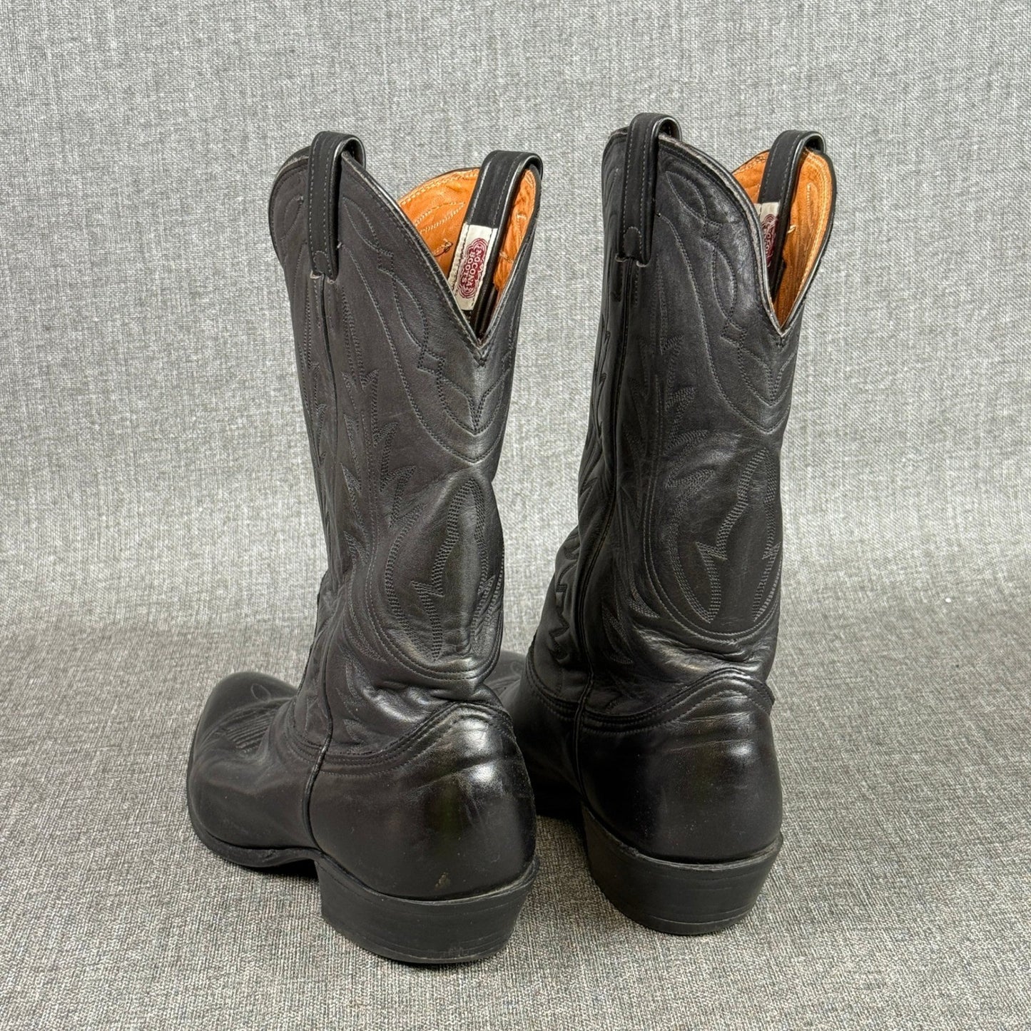 Nocona Cowboy Boots Mens Sz 9.5 D Black Leather Western Style Made in USA