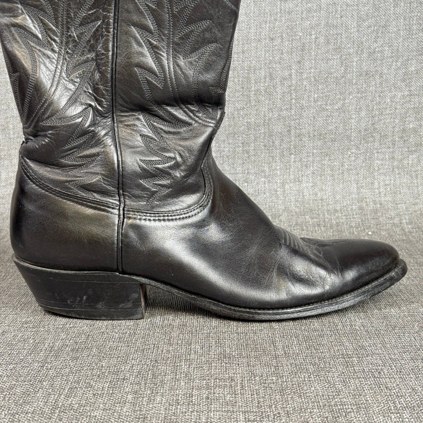 Nocona Cowboy Boots Mens Sz 9.5 D Black Leather Western Style Made in USA