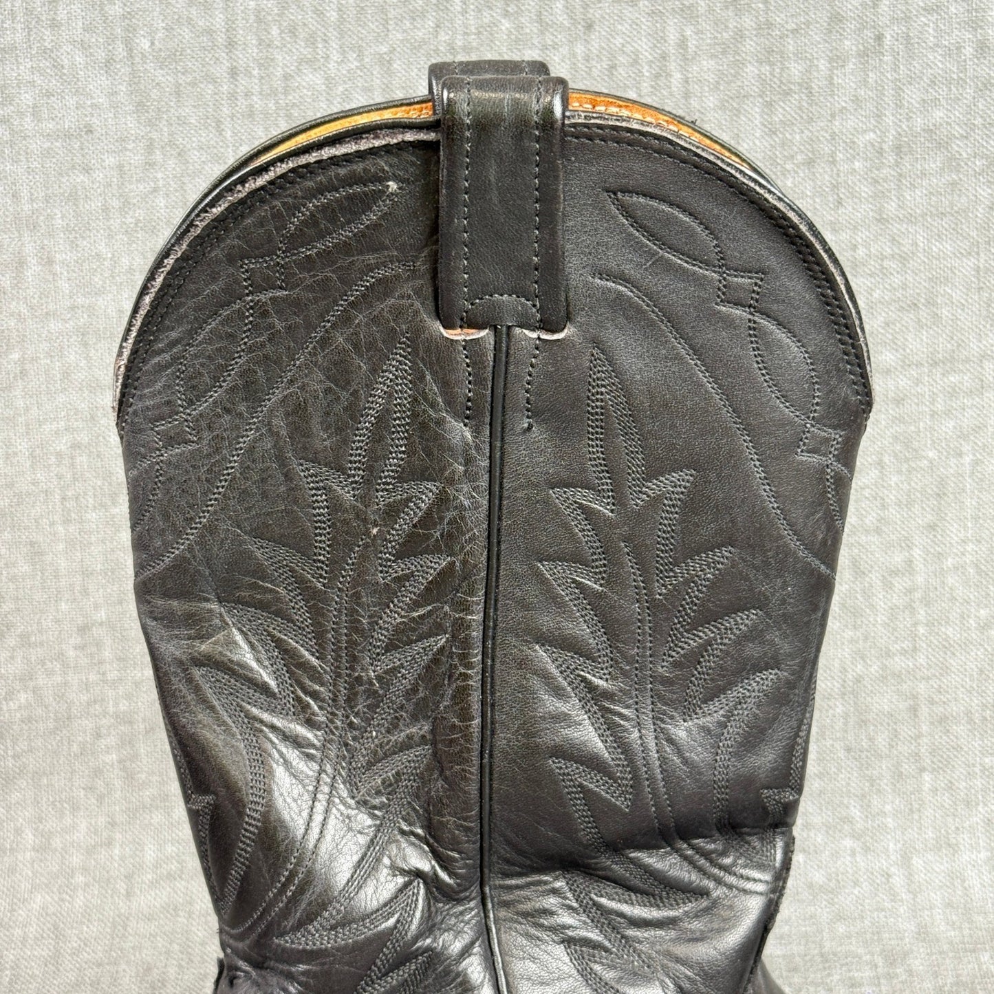 Nocona Cowboy Boots Mens Sz 9.5 D Black Leather Western Style Made in USA