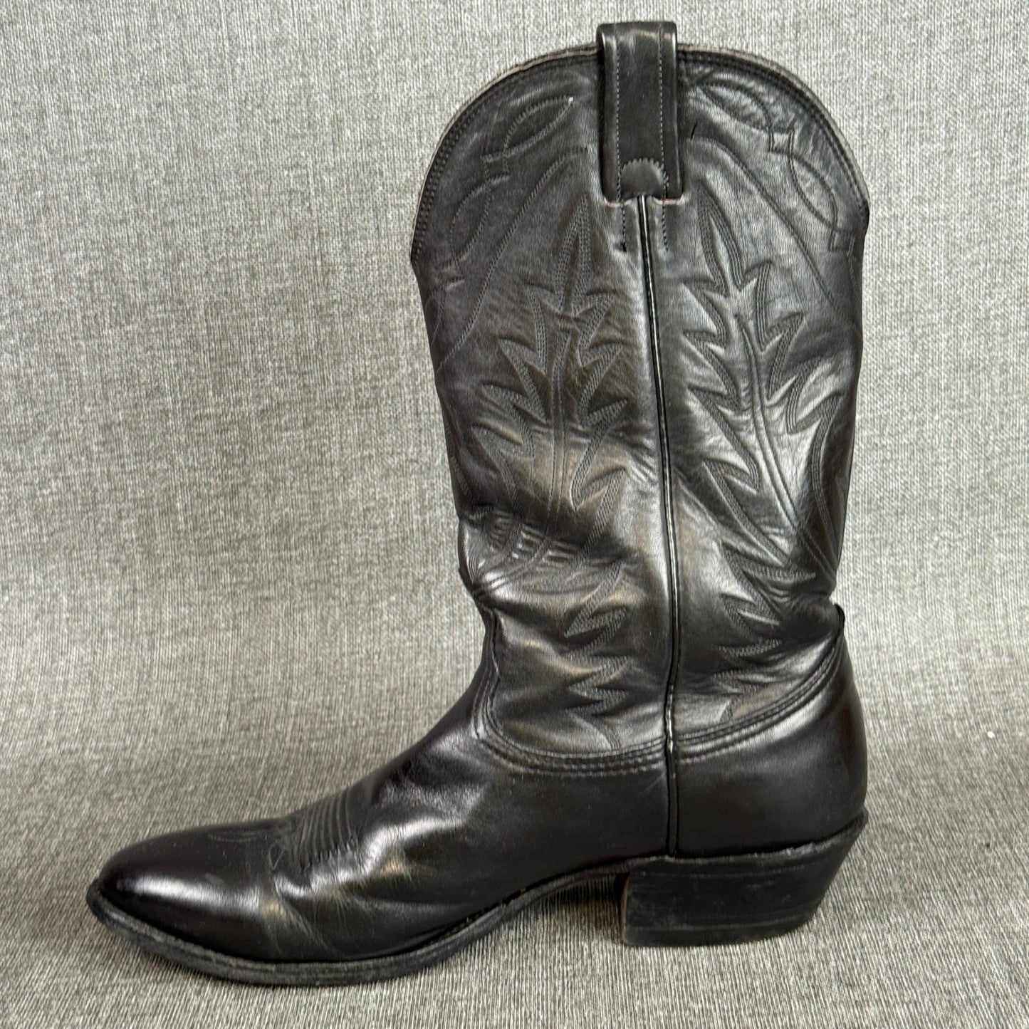 Nocona Cowboy Boots Mens Sz 9.5 D Black Leather Western Style Made in USA