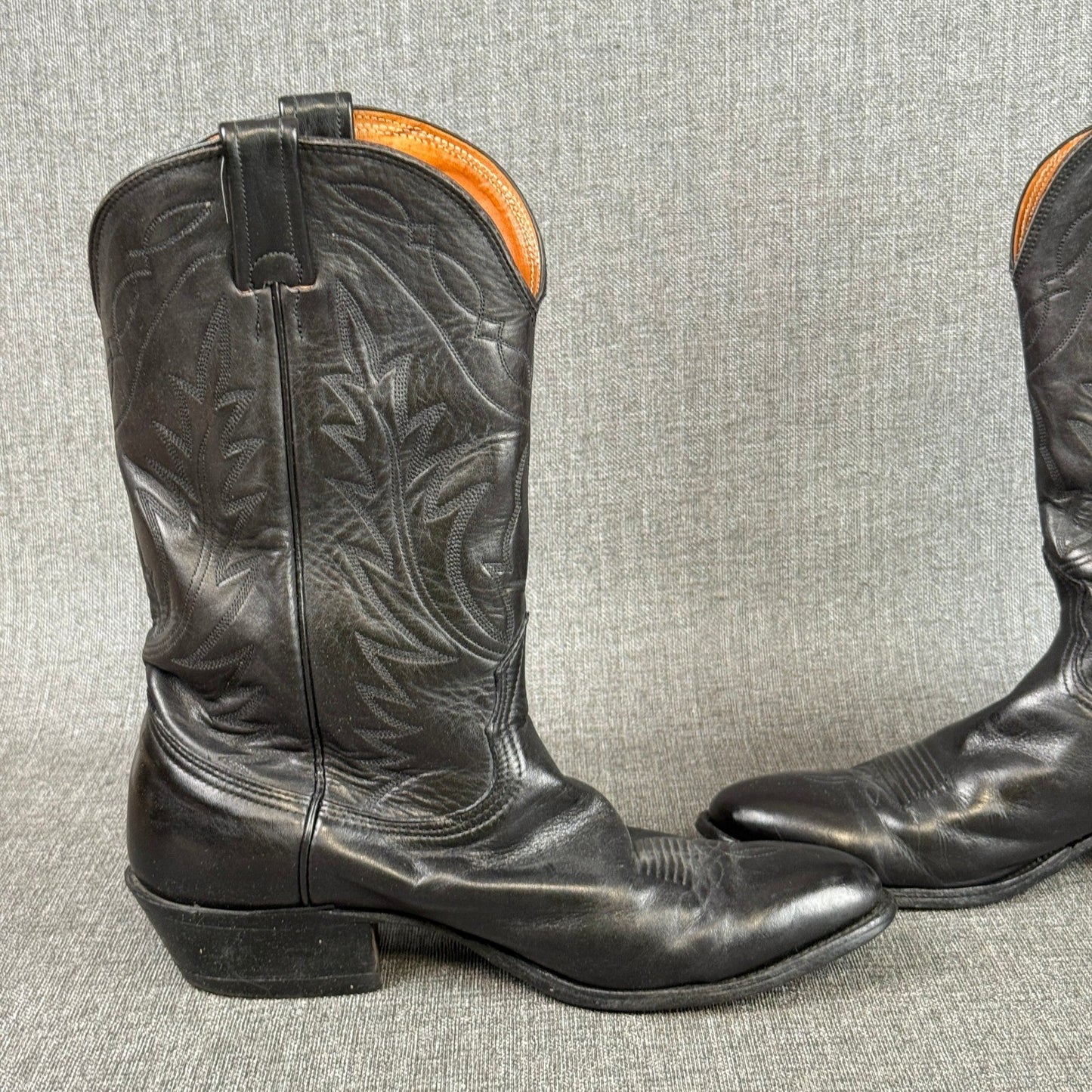 Nocona Cowboy Boots Mens Sz 9.5 D Black Leather Western Style Made in USA