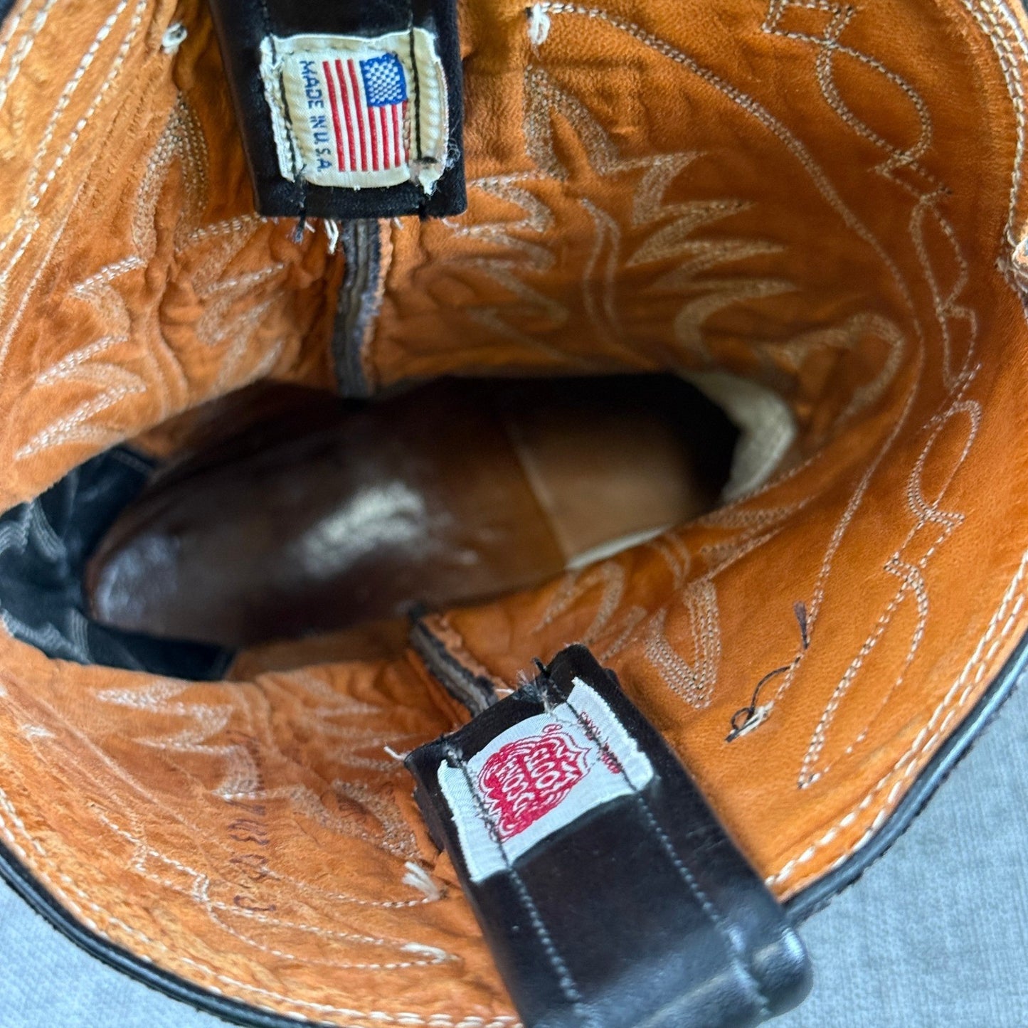 Nocona Cowboy Boots Mens Sz 9.5 D Black Leather Western Style Made in USA