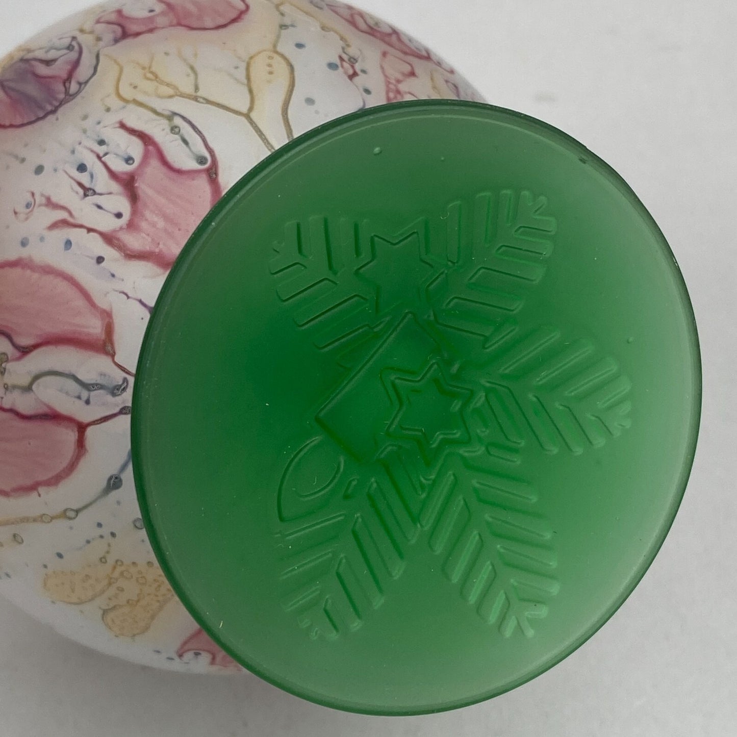 6 Art Glass Dessert Bowls Pedestal Footed Signed Candle Snowflake Design