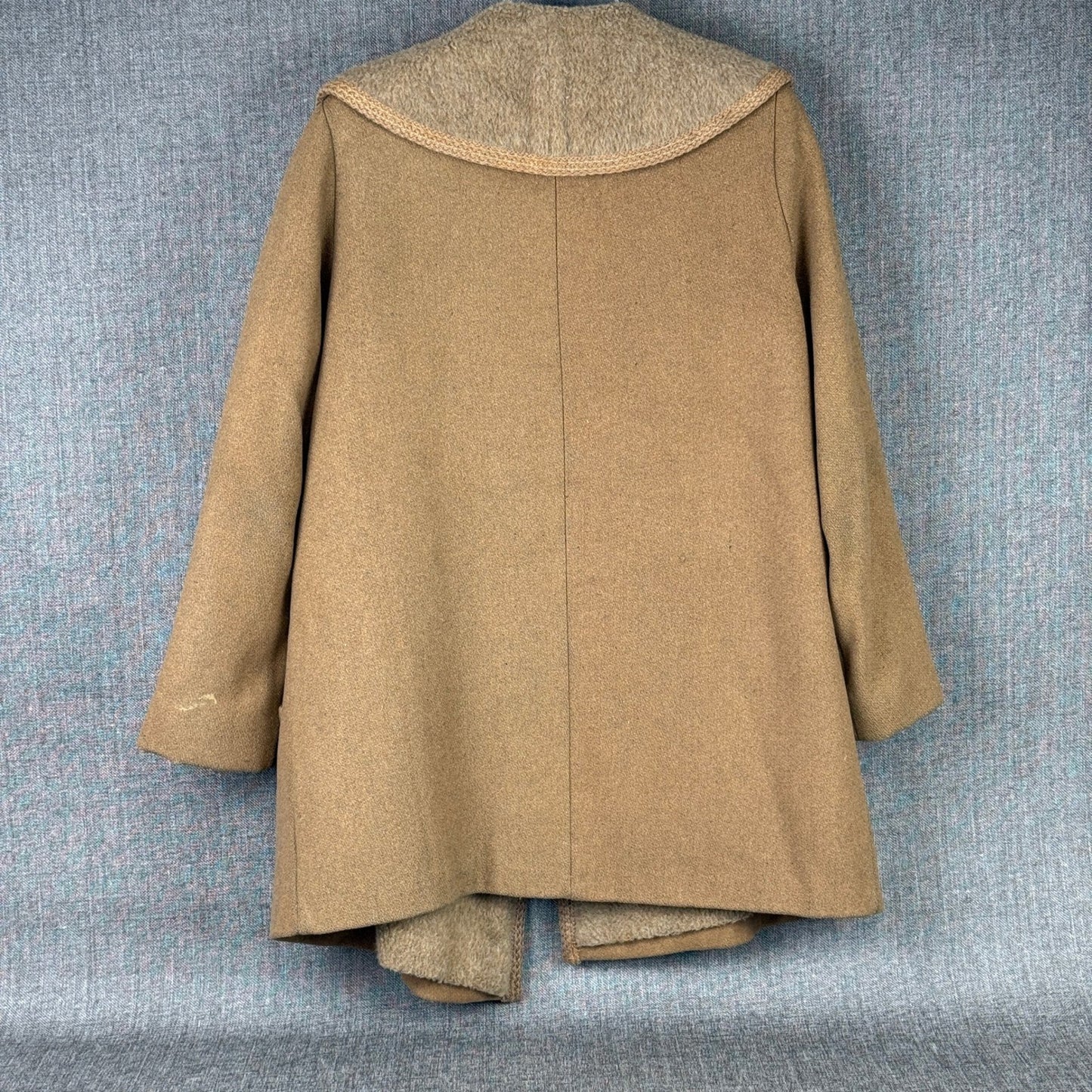 Vintage Wool Blend Double Breasted Car Coat with Shawl Collar - Retro Style
