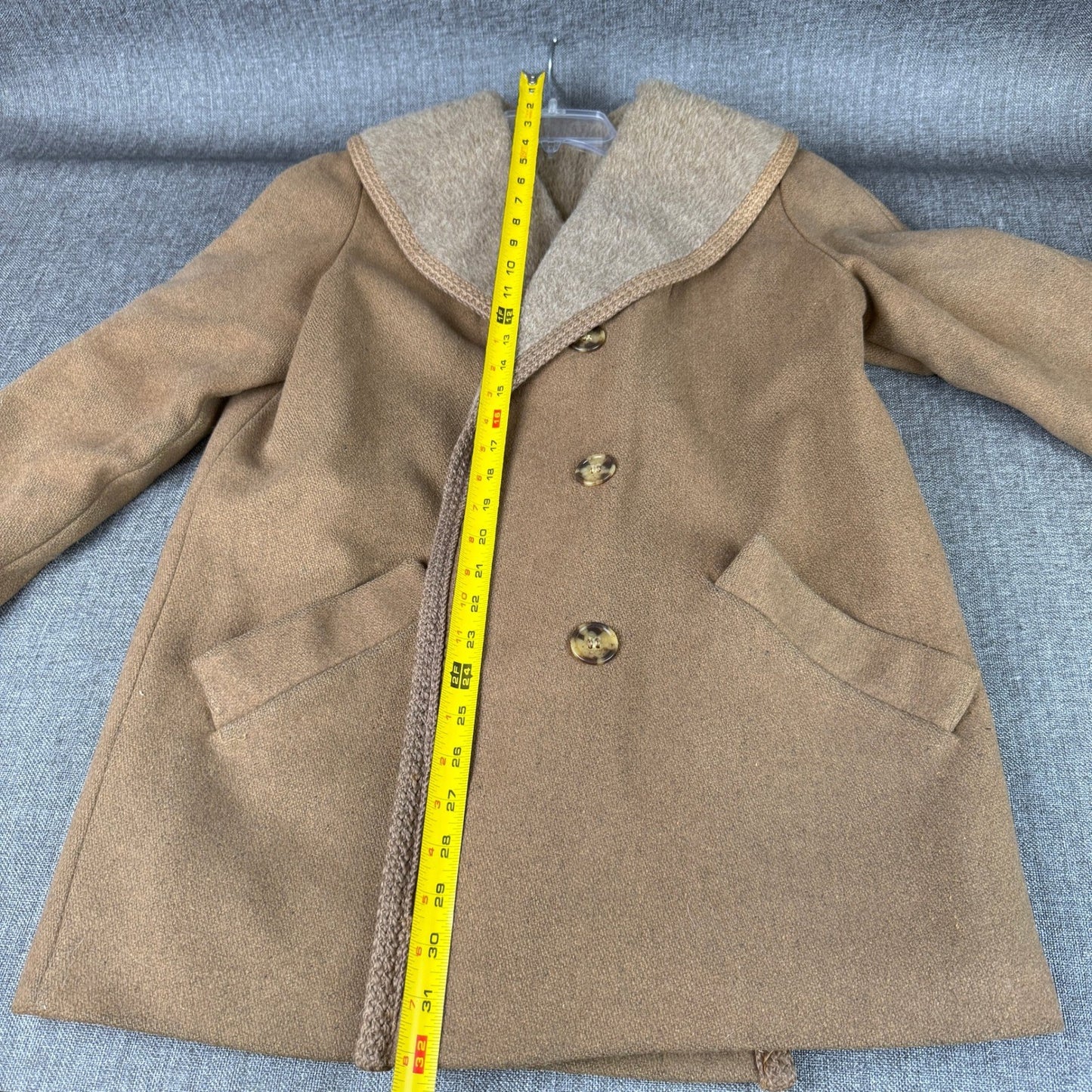 Vintage Wool Blend Double Breasted Car Coat with Shawl Collar - Retro Style