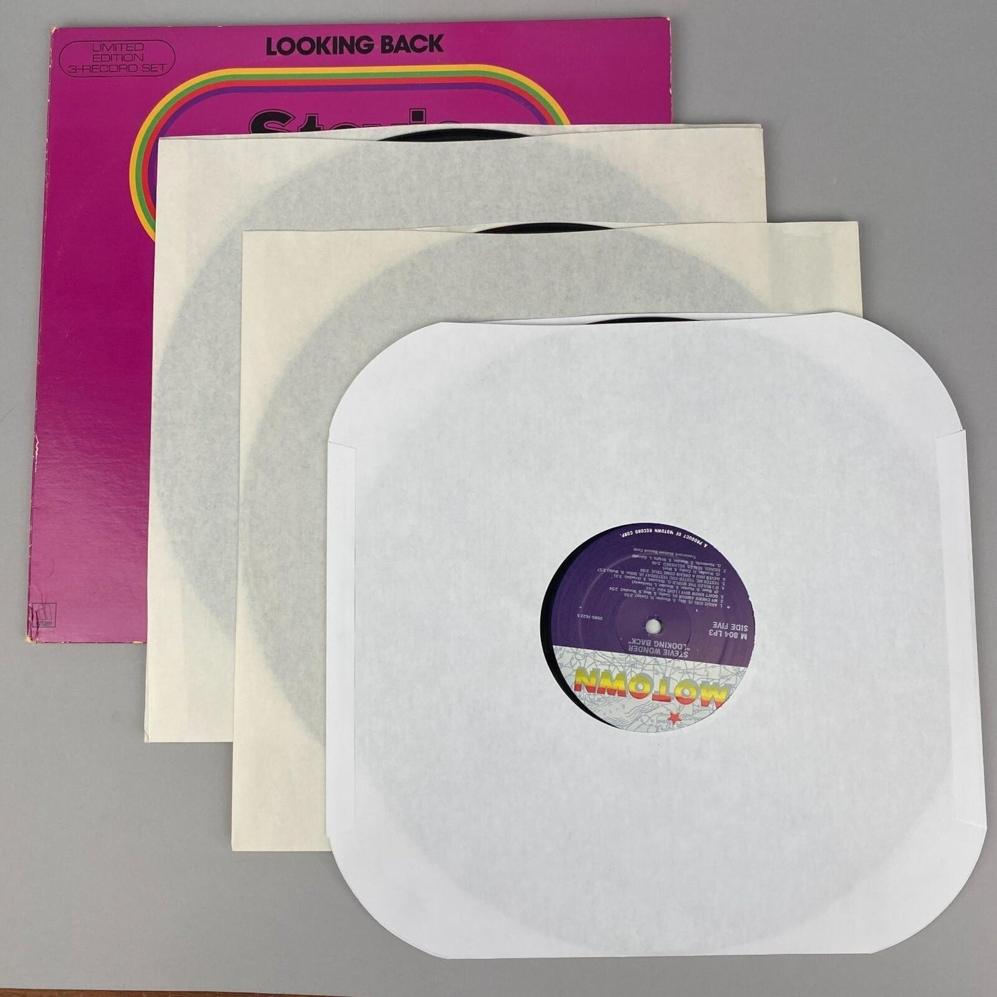 Stevie Wonder Looking Back Vinyl Record LP Set Motown Limited Edition 3 Records
