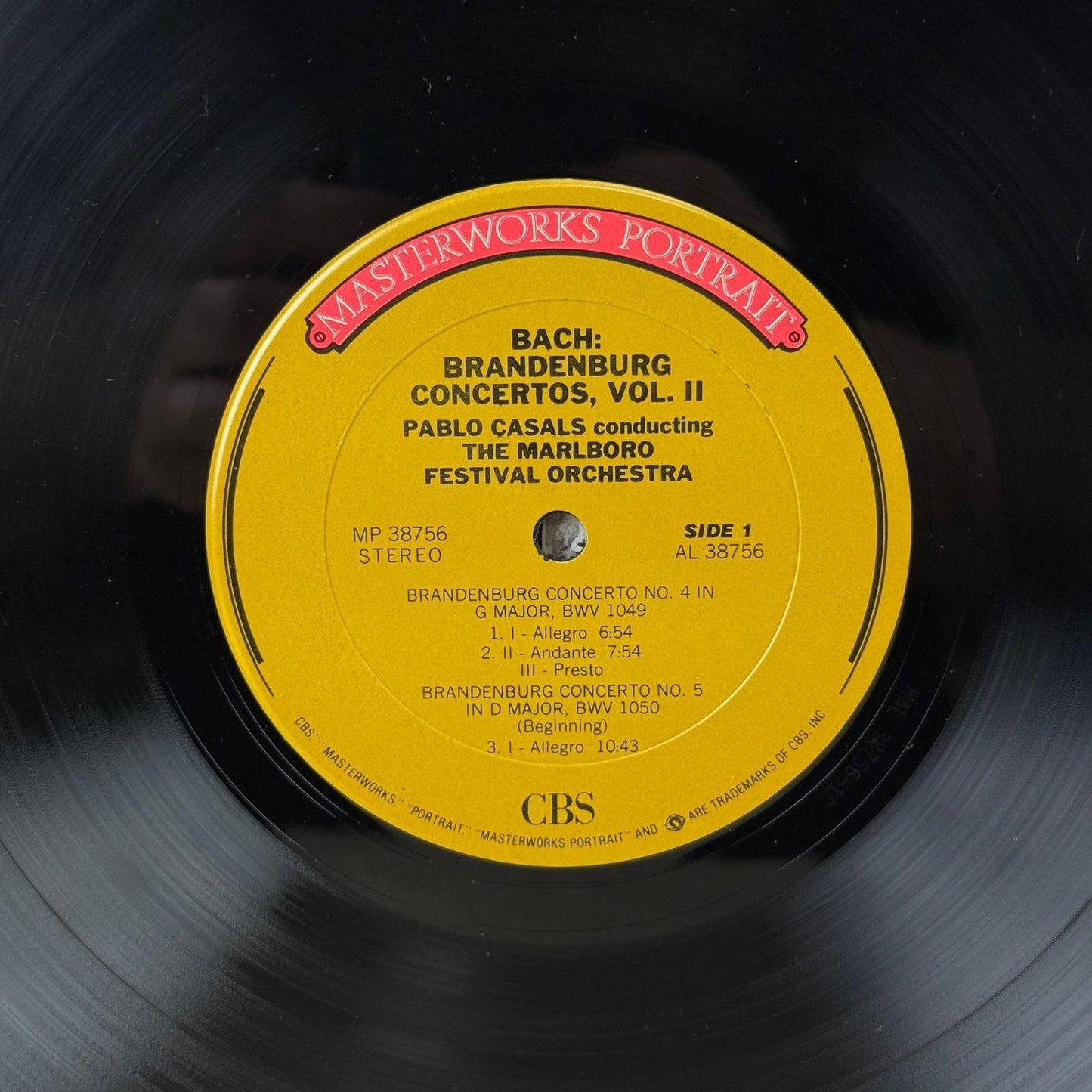 CBS Bach Brandenburg Concertos Vol II Pablo Casals Marlboro Vinyl Record NM