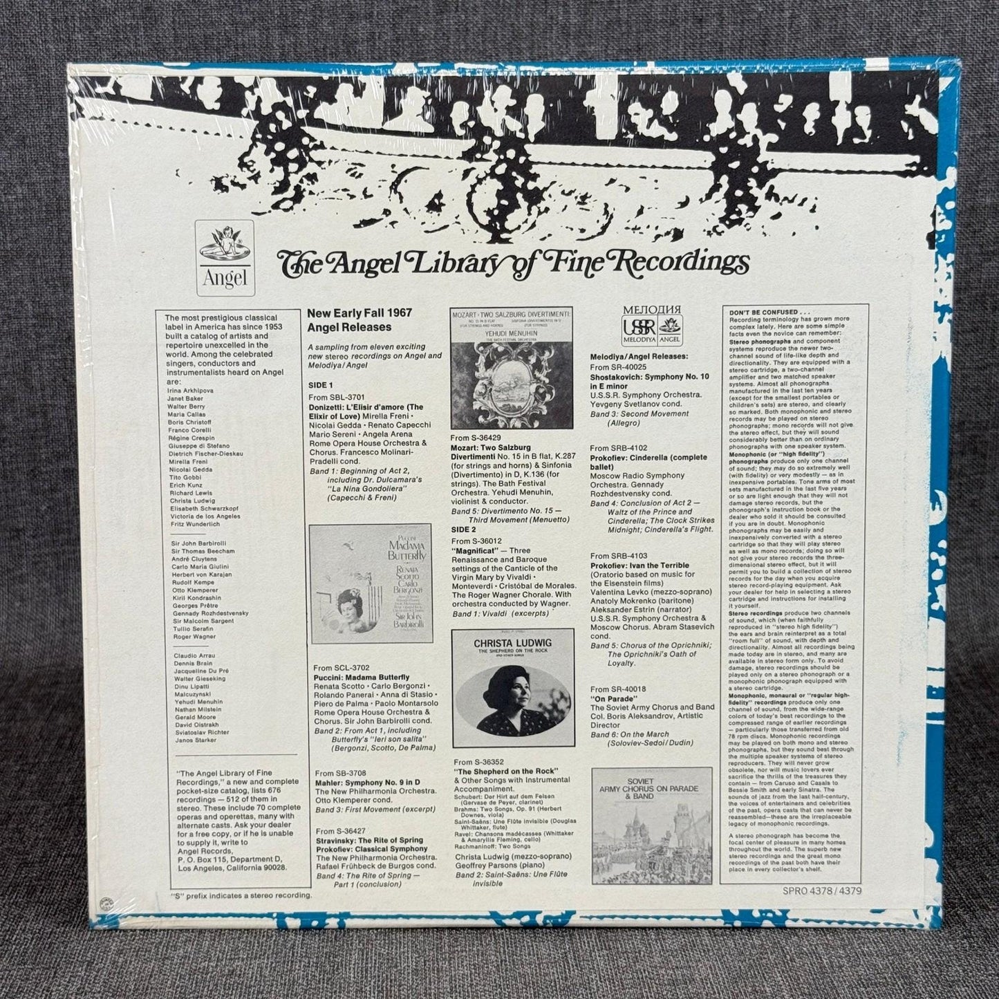 The Angel Library of Fine Recordings New Early Fall 1967 LP Album