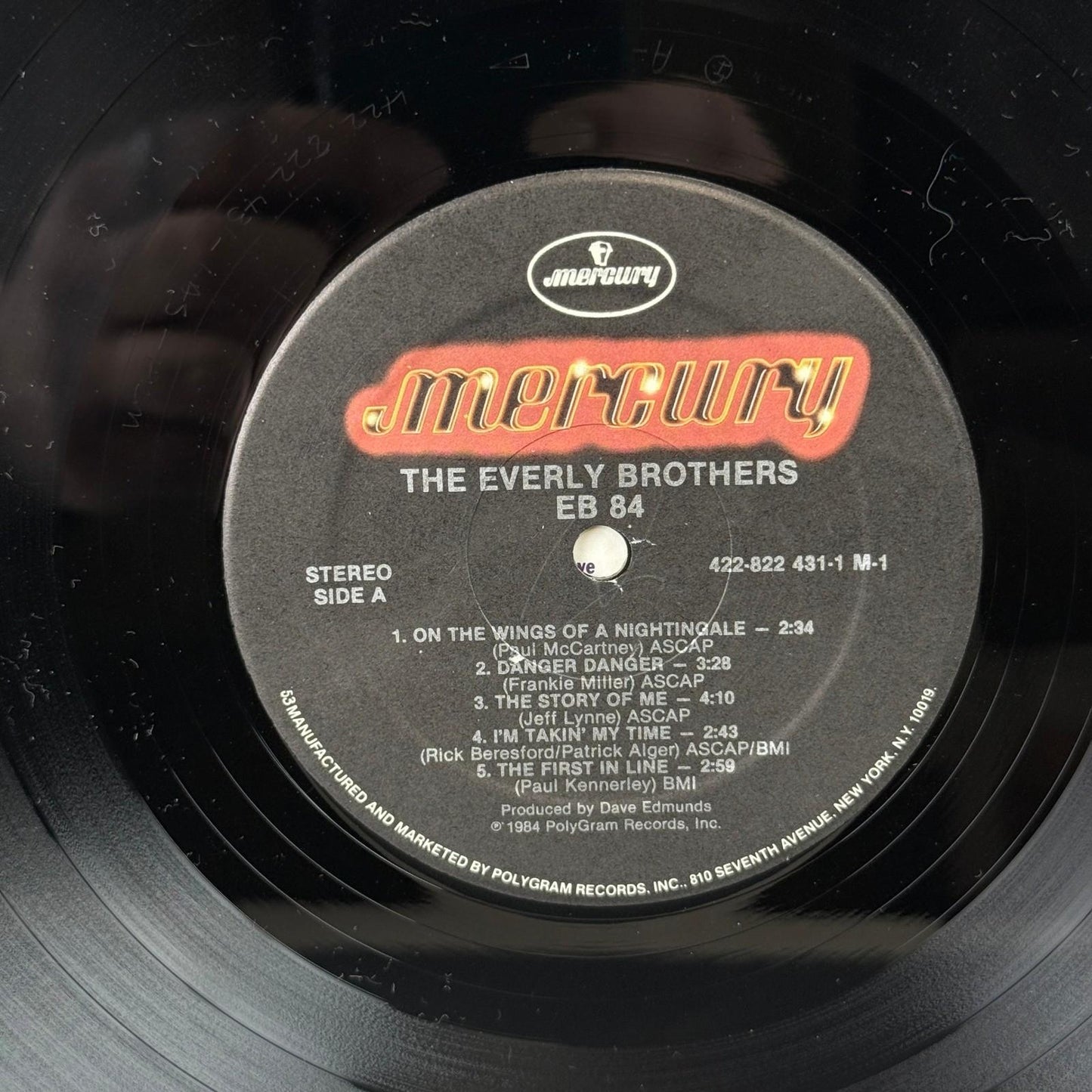 The Everly Brothers EB 84 Vinyl Record LP 12"1984 Mercury - NEAR MINT